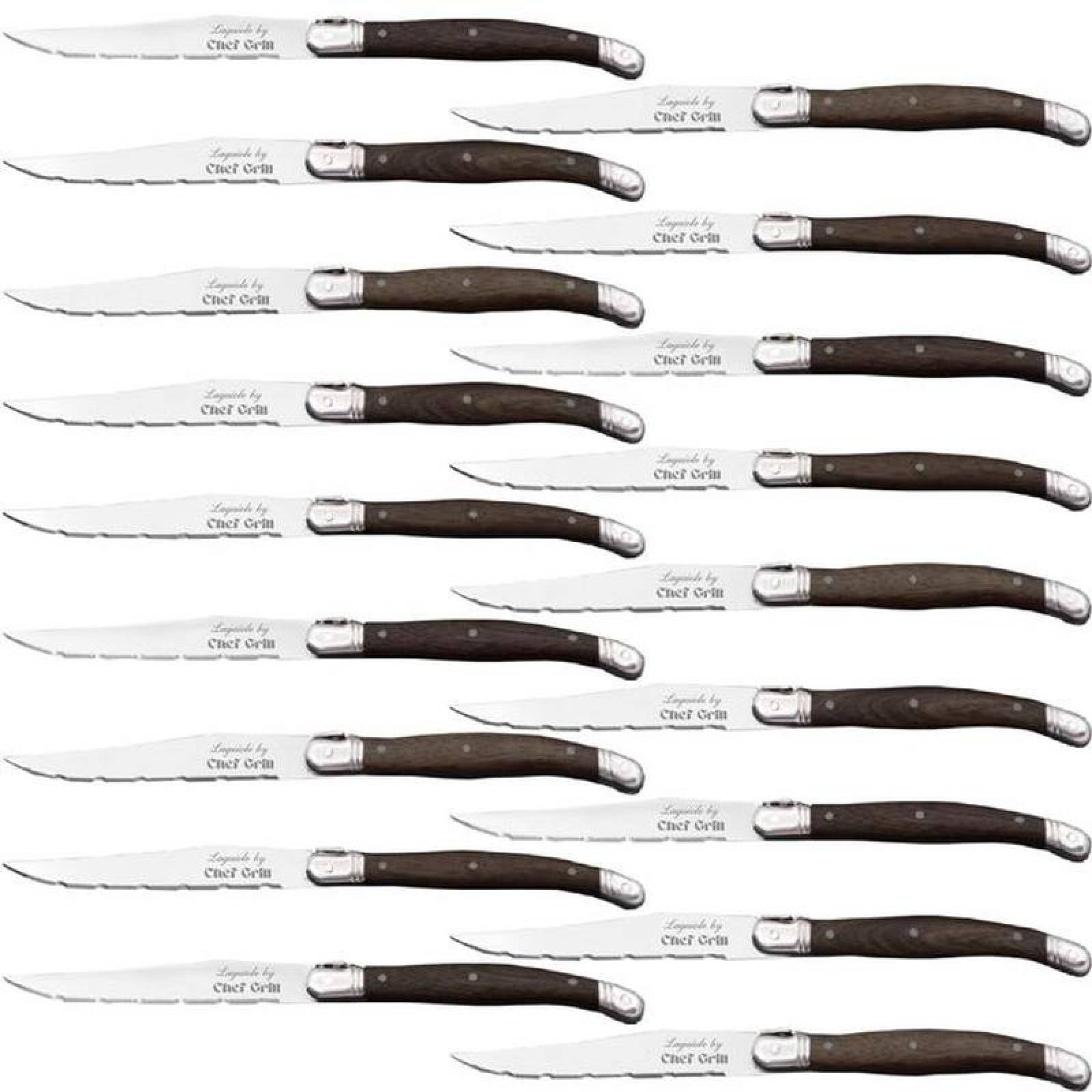 Cuchillos con Mango Ergonómico MXODD-012-2 18pzas 23 cm Acero Inoxidable Cuchillo para carne LaguioleWoodDark