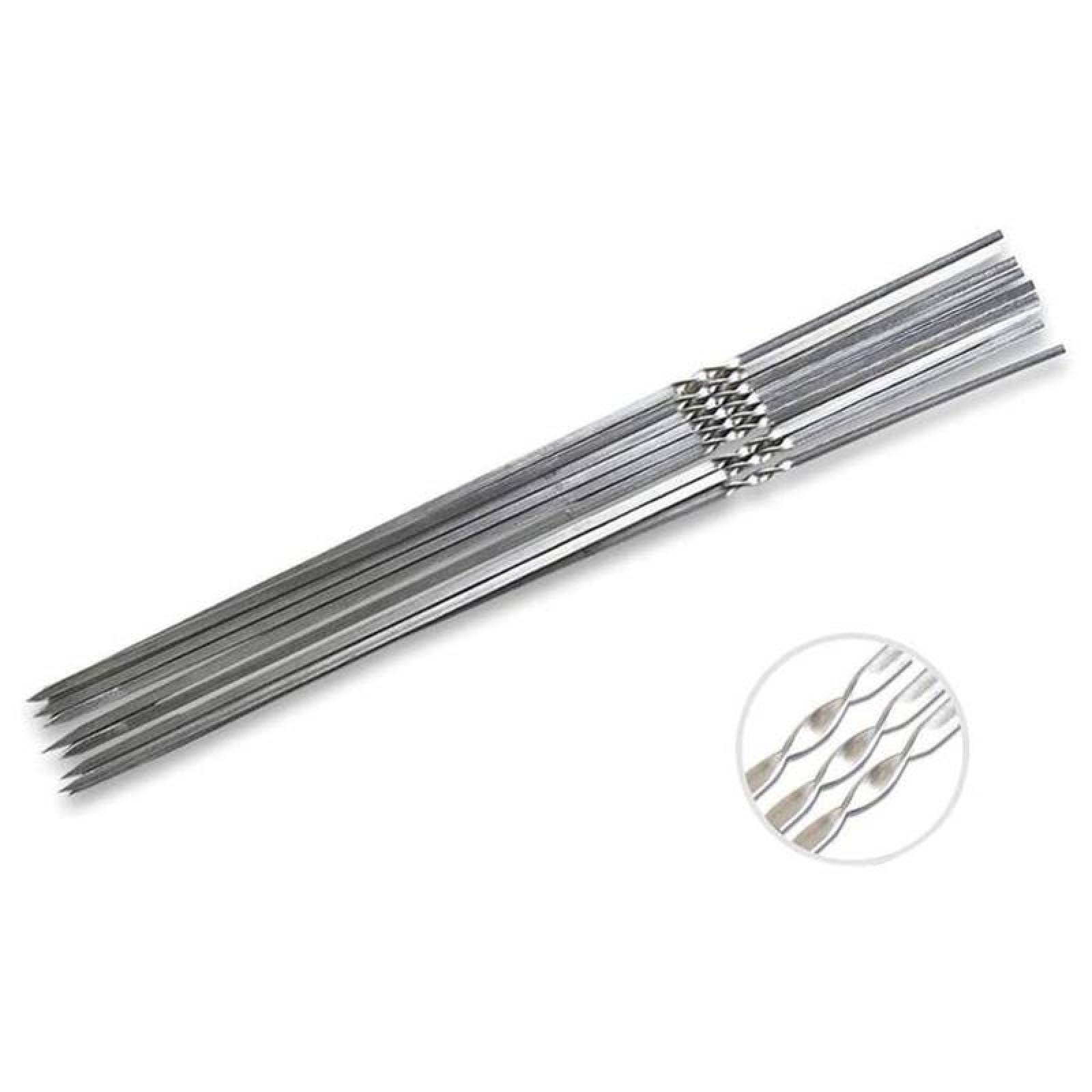 Palitos de Brochetas de Acero MXRLG-005-2 100Pzas 35cm Plata Acero Inoxidable Brochetas para Azar, BrochGrill