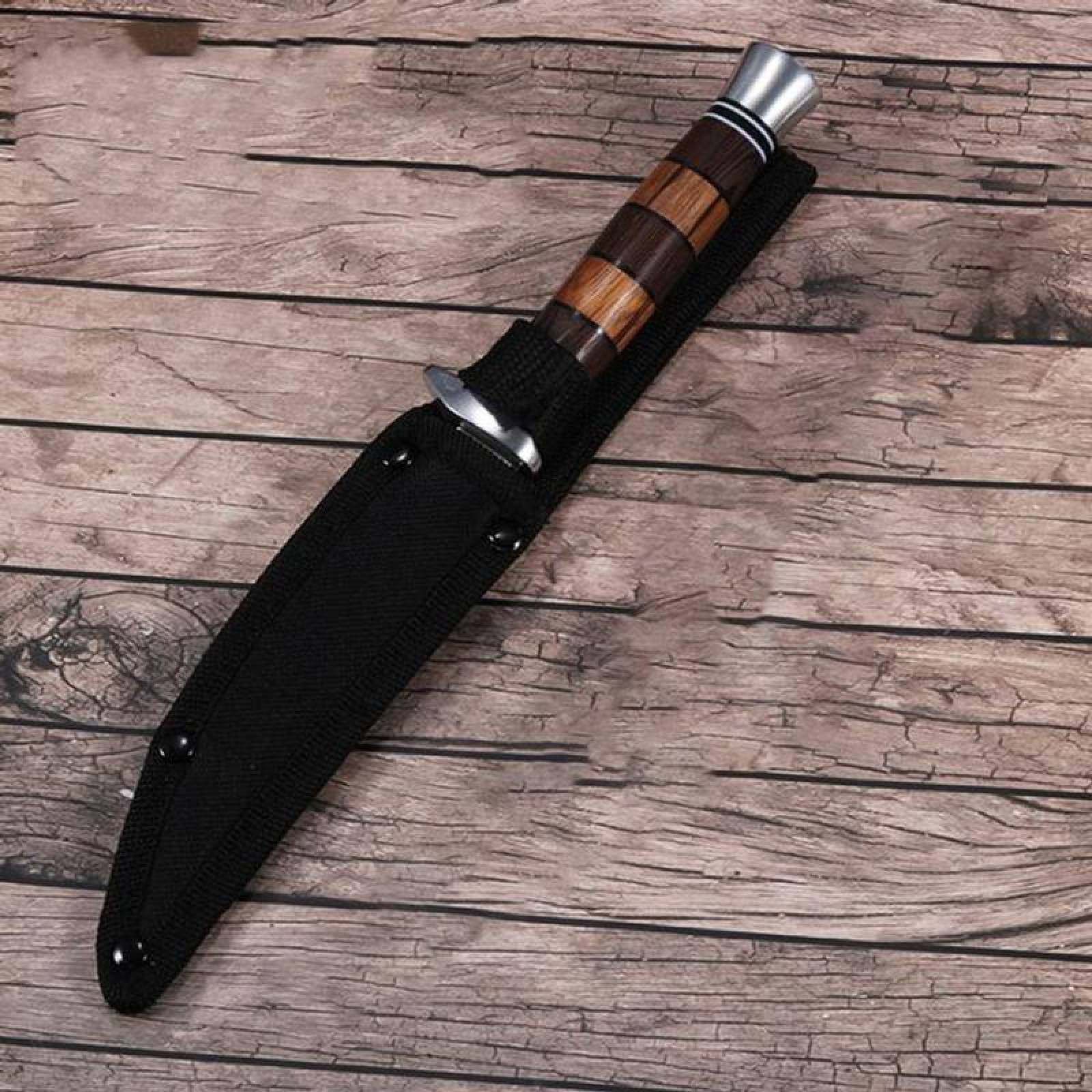 Utensilio para cortar carne MXTAH-001-6 1 Pza 25cm Acero Inoxidable Cuchillo para Carne Mango de Palo de Rosa, CheetahBlade