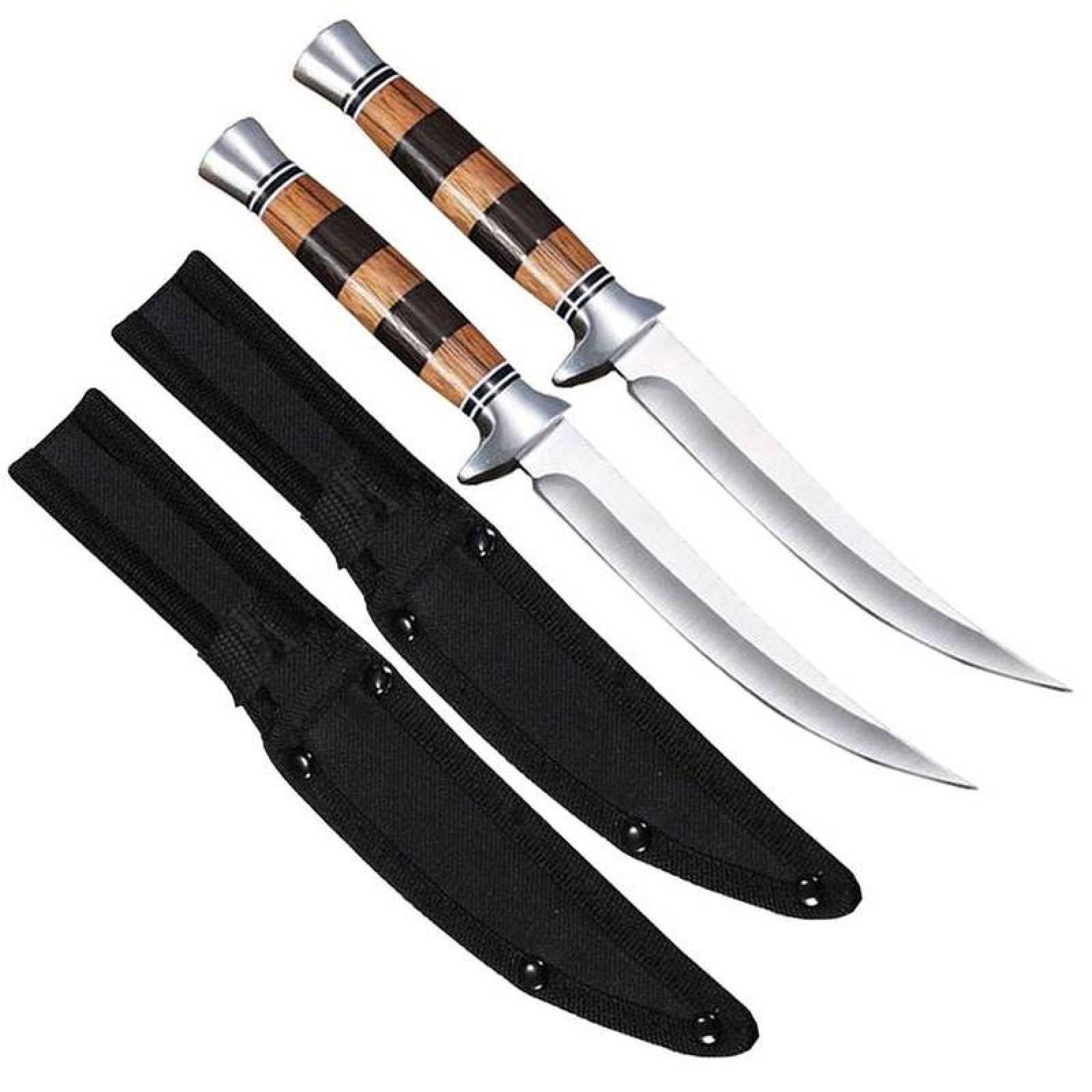 Cuchillos caseros MXTAH-002-9 2 Pzas 25cm Acero Inoxidable Cuchillo para Carne Mango de Palo de Rosa, CheetahBlade