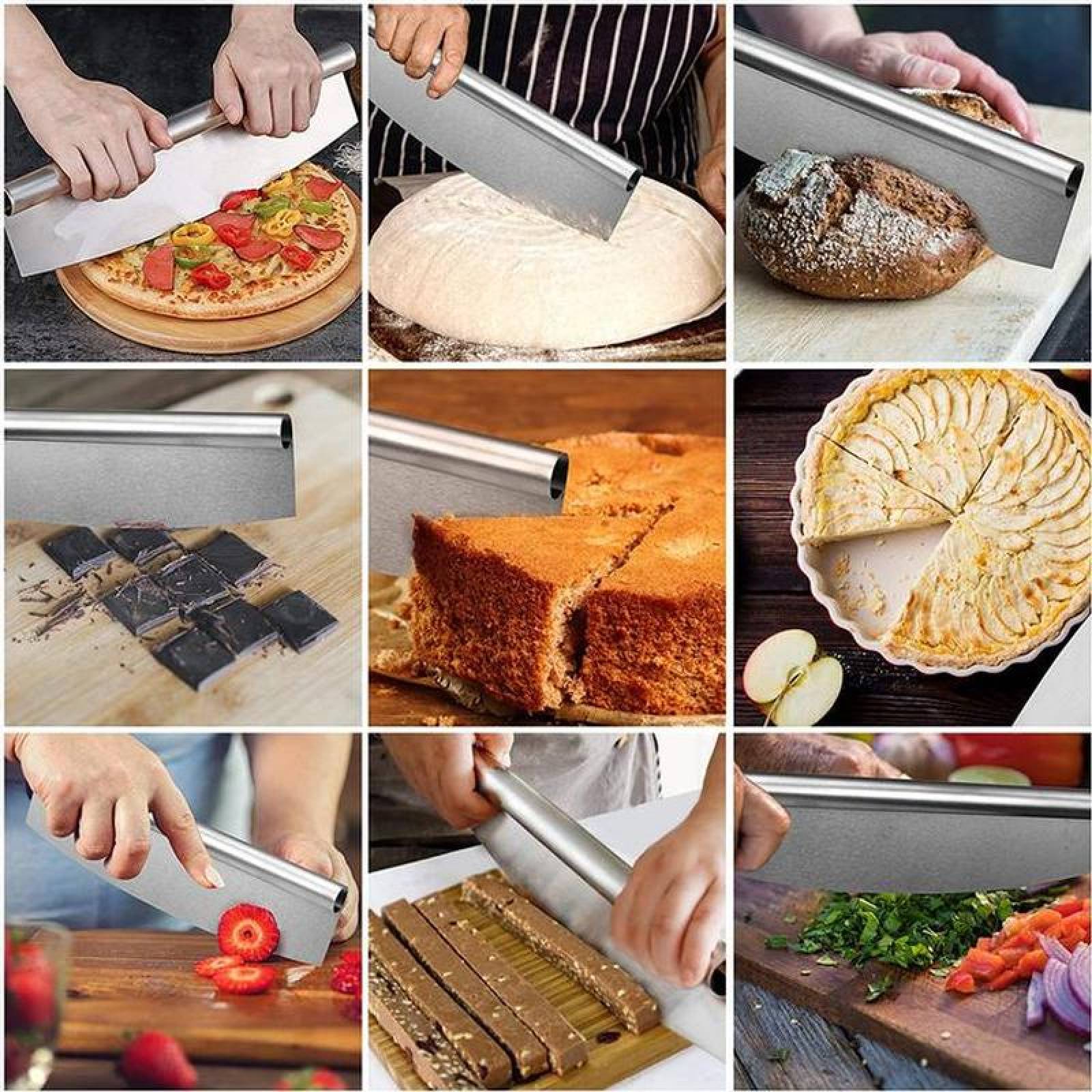 Utensilios de Cocina MXZNX-001-22 1 Pza 30cm Acero Inoxidable Cortador, PizzaNox