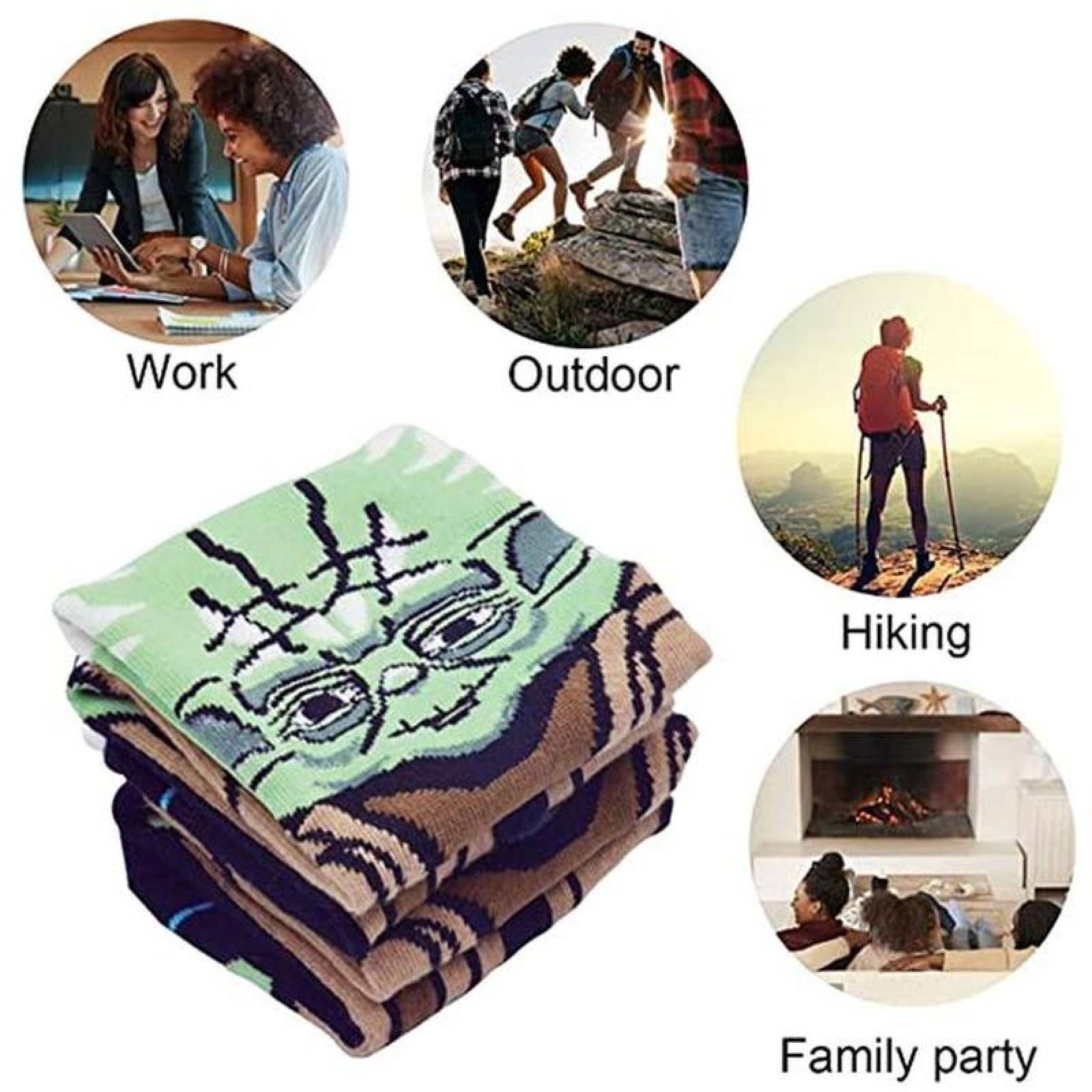 Calcetas de Personajes de Peliculas MXKSW-001-5 1 Par 6,5-10,5US Yoda Calcetines Tubo Medio Algodón, SockStarWar01