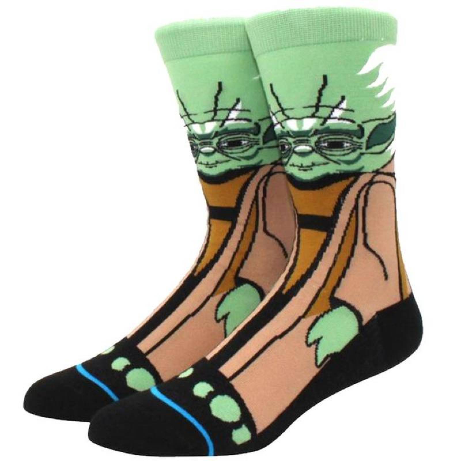 Calcetas de Personajes de Star Wars MXKSW-001-6 1 Par 6,5-10,5US Yoda Calcetines Tubo Medio Algodón, SockStarWar01