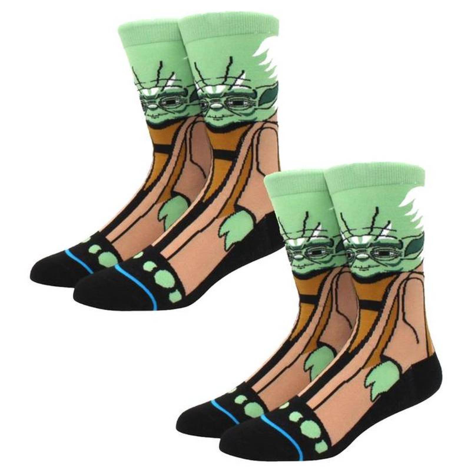 Calcetines Divertidos MXKSW-002-3 2 Pares 6,5-10,5US Yoda Calcetines Tubo Medio Algodón, SockStarWar01