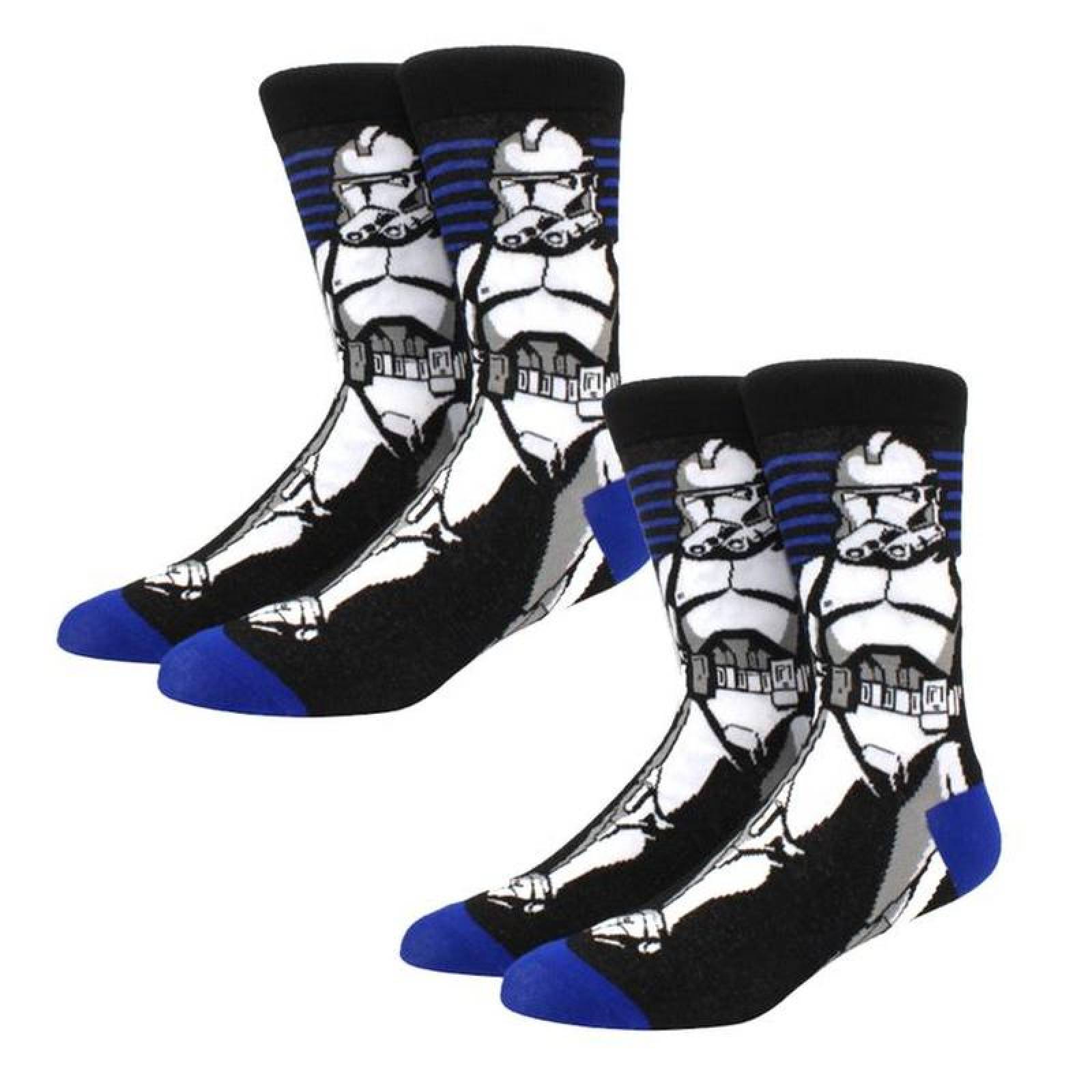 Calcetas Figuras de Peliculas MXKWA-002-5 2 Pares 6,5-10,5US Tropper Calcetines Tubo Medio Algodón, SockStarWar06