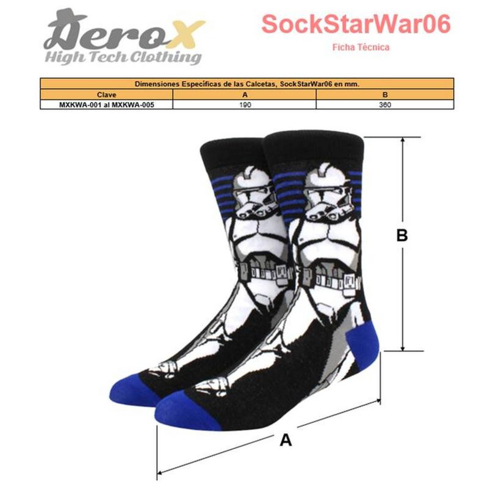 Calcetas Figuras de Peliculas MXKWA-002-5 2 Pares 6,5-10,5US Tropper Calcetines Tubo Medio Algodón, SockStarWar06