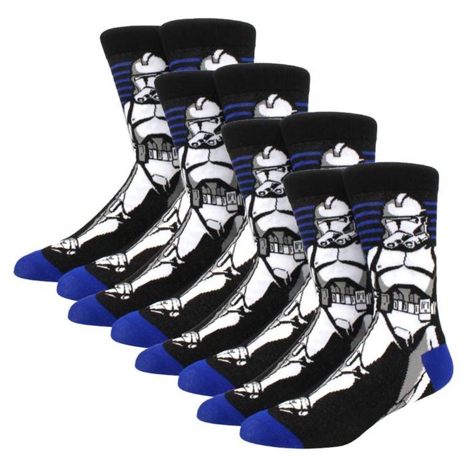Calcetines de Personajes de Pelis MXKWA-004-4 4 Pares 6,5-10,5US Tropper Calcetines Tubo Medio Algodón, SockStarWar06