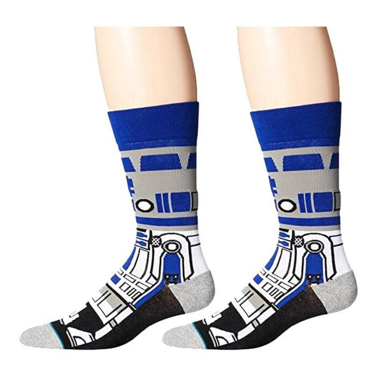 Diseños de Calcetines de Personaje MXKWS-004-1 4 Pares 6,5-10,5US R2D2 Calcetines Tubo Medio Algodón, SockStarWar07