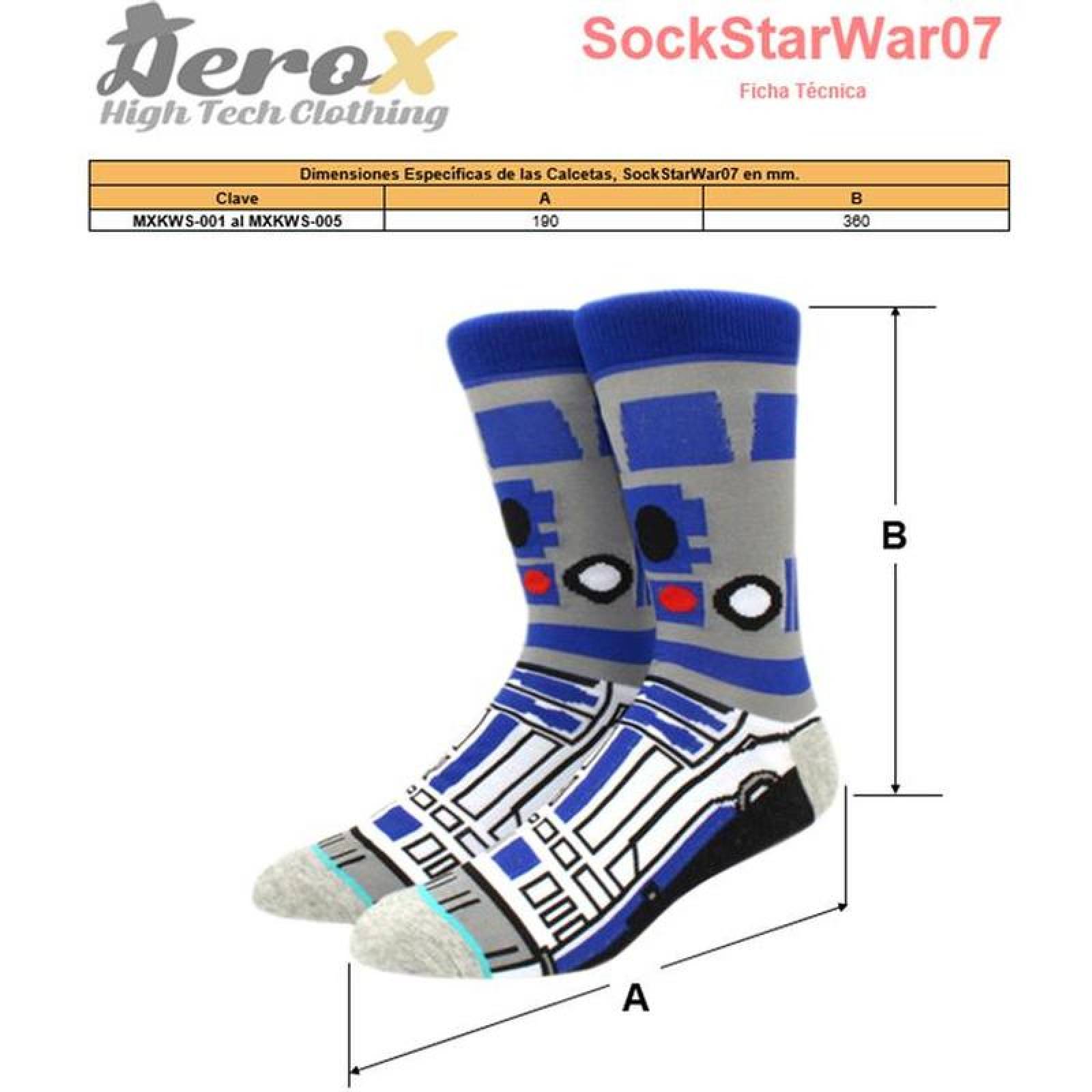R2D2 Calcetas Largas MXKWS-004-4 4 Pares 6,5-10,5US R2D2 Calcetines Tubo Medio Algodón, SockStarWar07