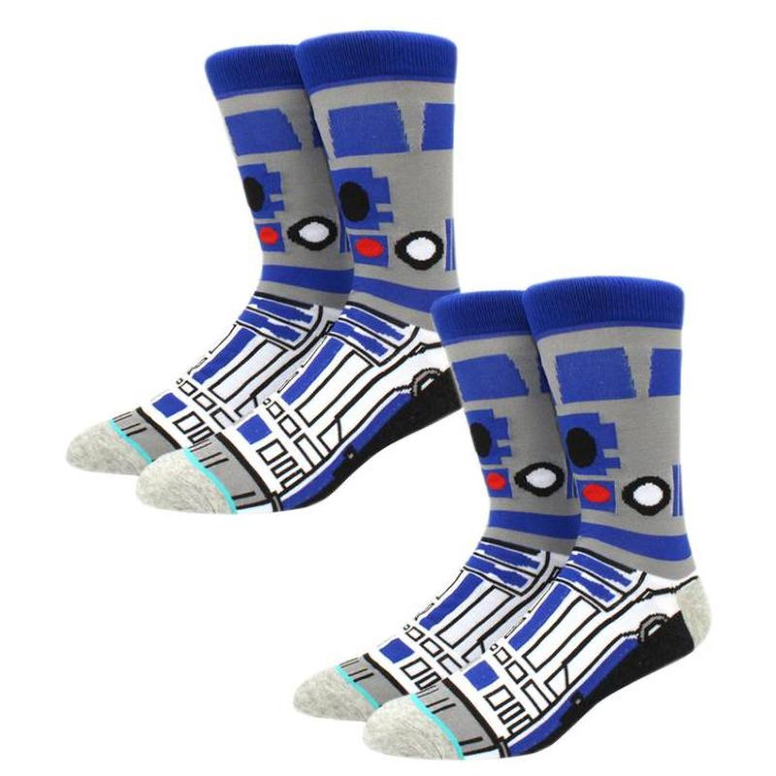 R2D2 Calcetas Largas MXKWS-004-4 4 Pares 6,5-10,5US R2D2 Calcetines Tubo Medio Algodón, SockStarWar07