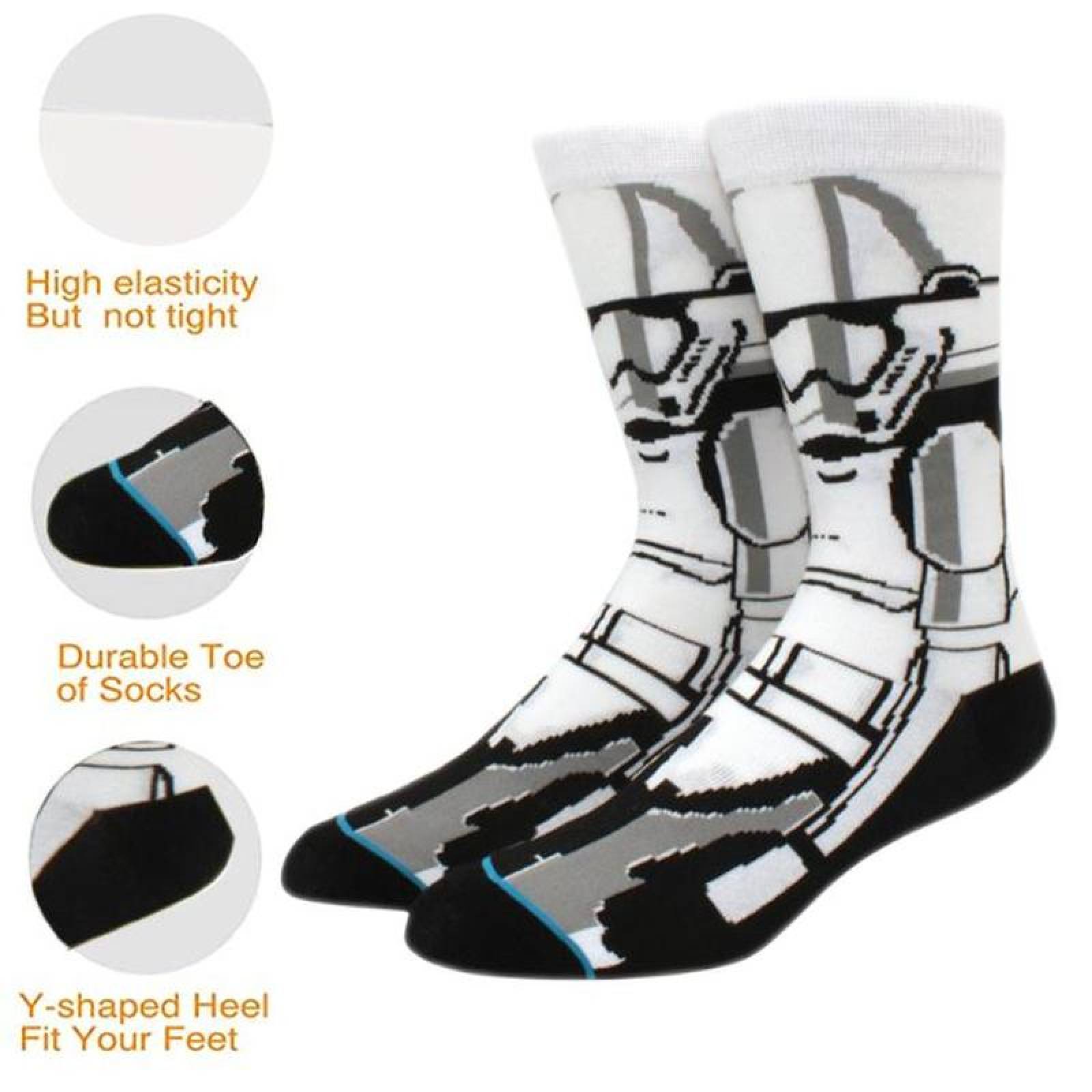 Calcetines de Personajes de Pelis MXOCW-001-1 1 Par 6,5-10,5US Tropper Calcetines Tubo Medio Algodón, SockStarWar05