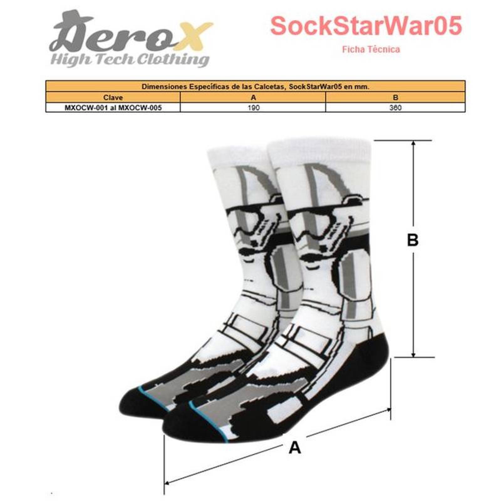 Medias de Personajes de Peliculas MXOCW-002-2 2 Pares 6,5-10,5US Tropper Calcetines Tubo Medio Algodón, SockStarWar05