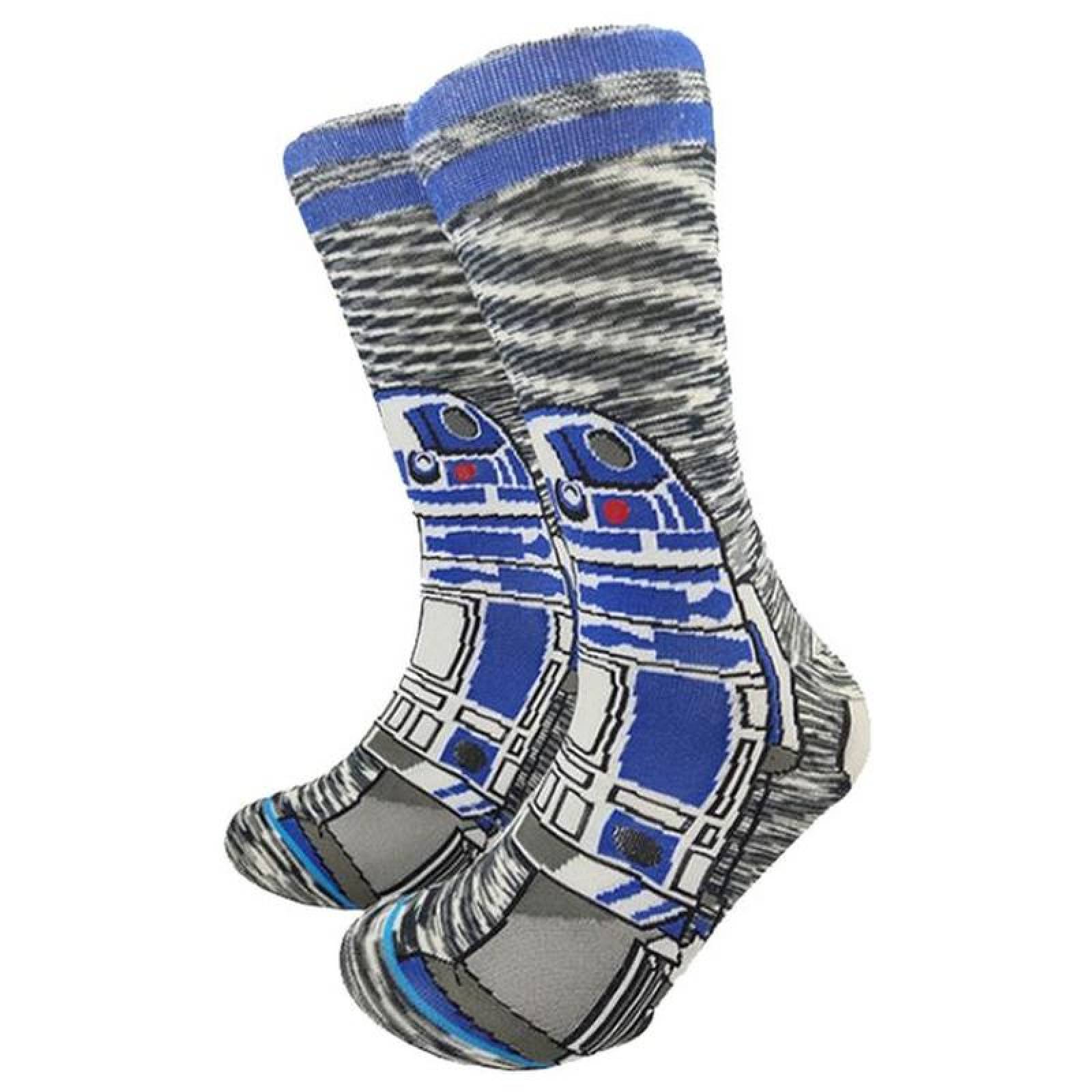 Medias de Personajes de Pelis MXOWK-001-3 1 Par 6,5-10,5US R2D2 Calcetines Tubo Medio Algodón, SockStarWar08