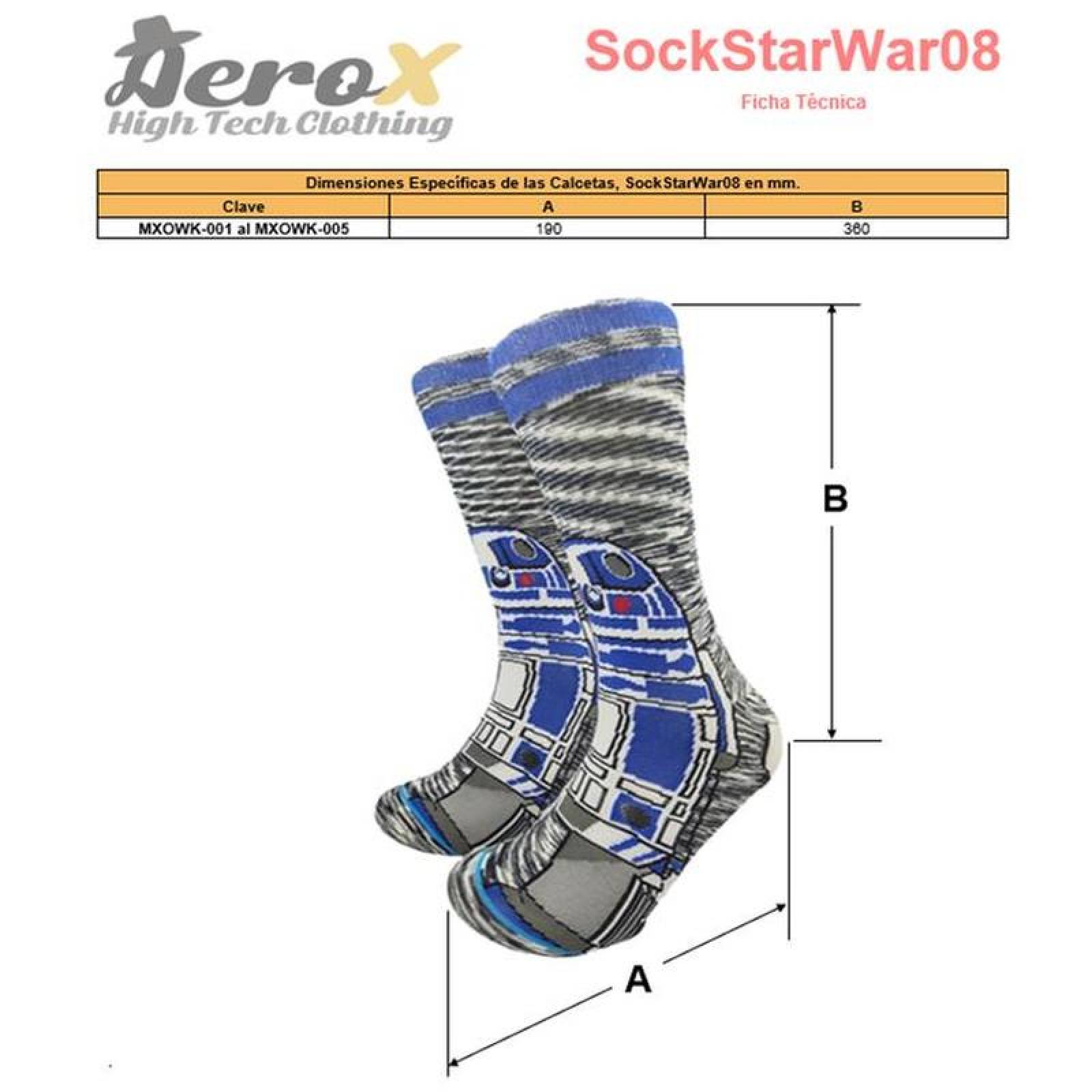 Medias Largas Modernas MXOWK-001-5 1 Par 6,5-10,5US R2D2 Calcetines Tubo Medio Algodón, SockStarWar08
