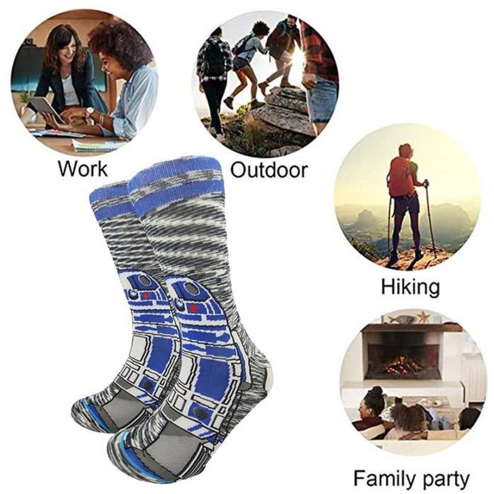 Medias Modernas de Peliculas MXOWK-004-1 4 Pares 6,5-10,5US R2D2 Calcetines Tubo Medio Algodón, SockStarWar08