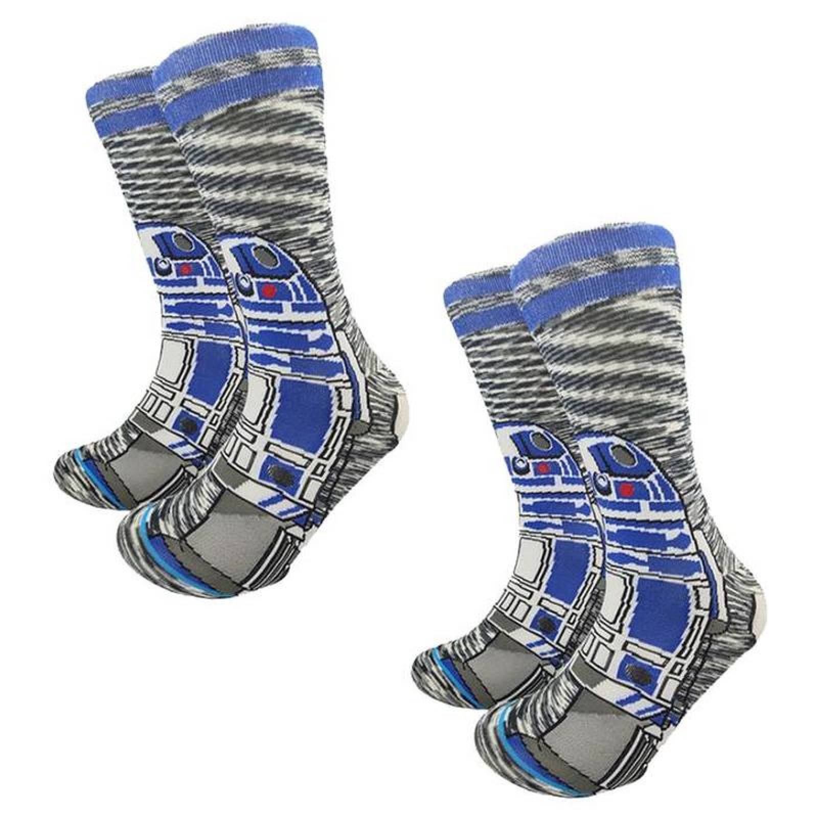 Medias Modernas de Peliculas MXOWK-004-1 4 Pares 6,5-10,5US R2D2 Calcetines Tubo Medio Algodón, SockStarWar08