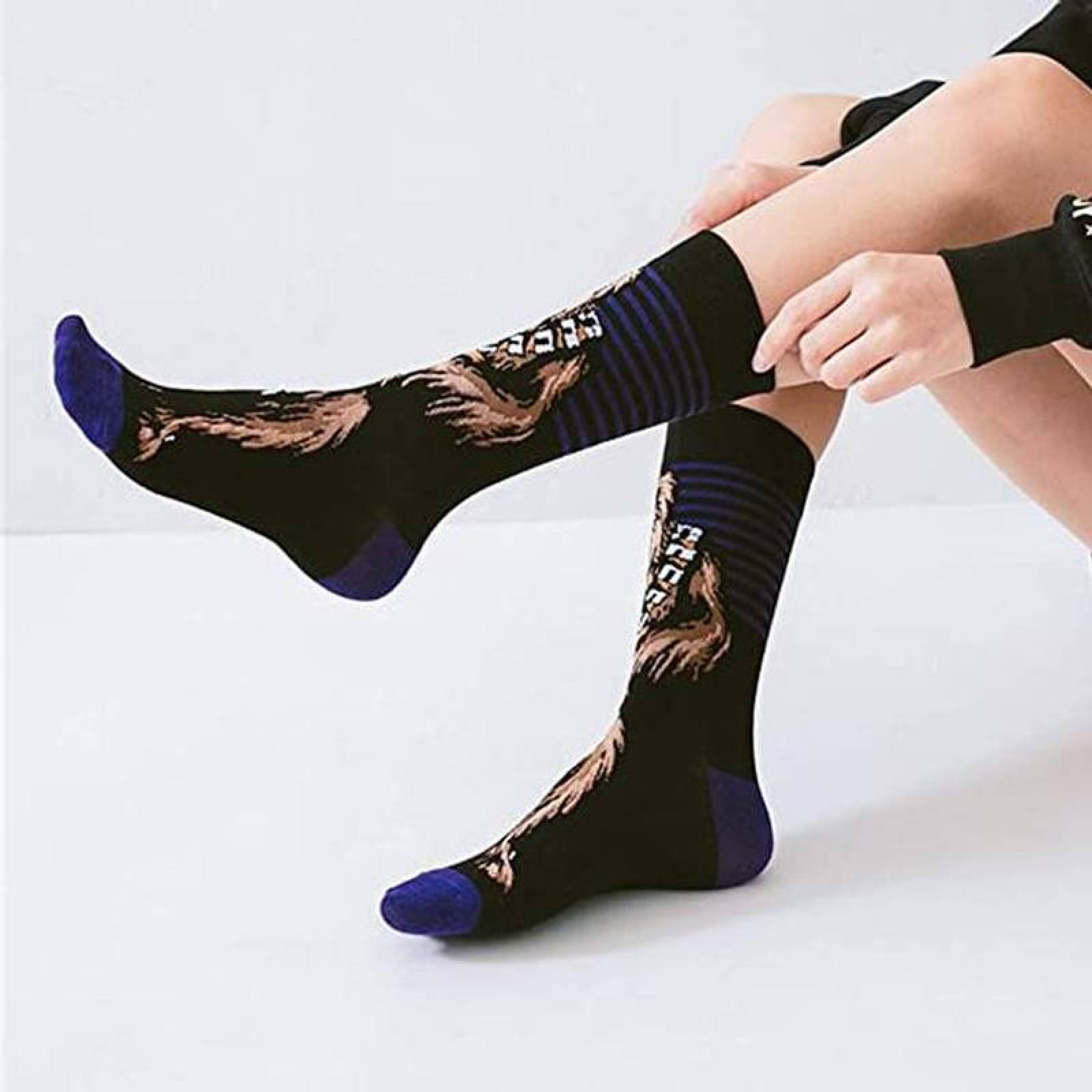 Medias de para Ropa Casual MXSKW-001-4 1 Par 6,5-10,5US Chewbacca Calcetines Tubo Medio Algodón, SockStarWar04