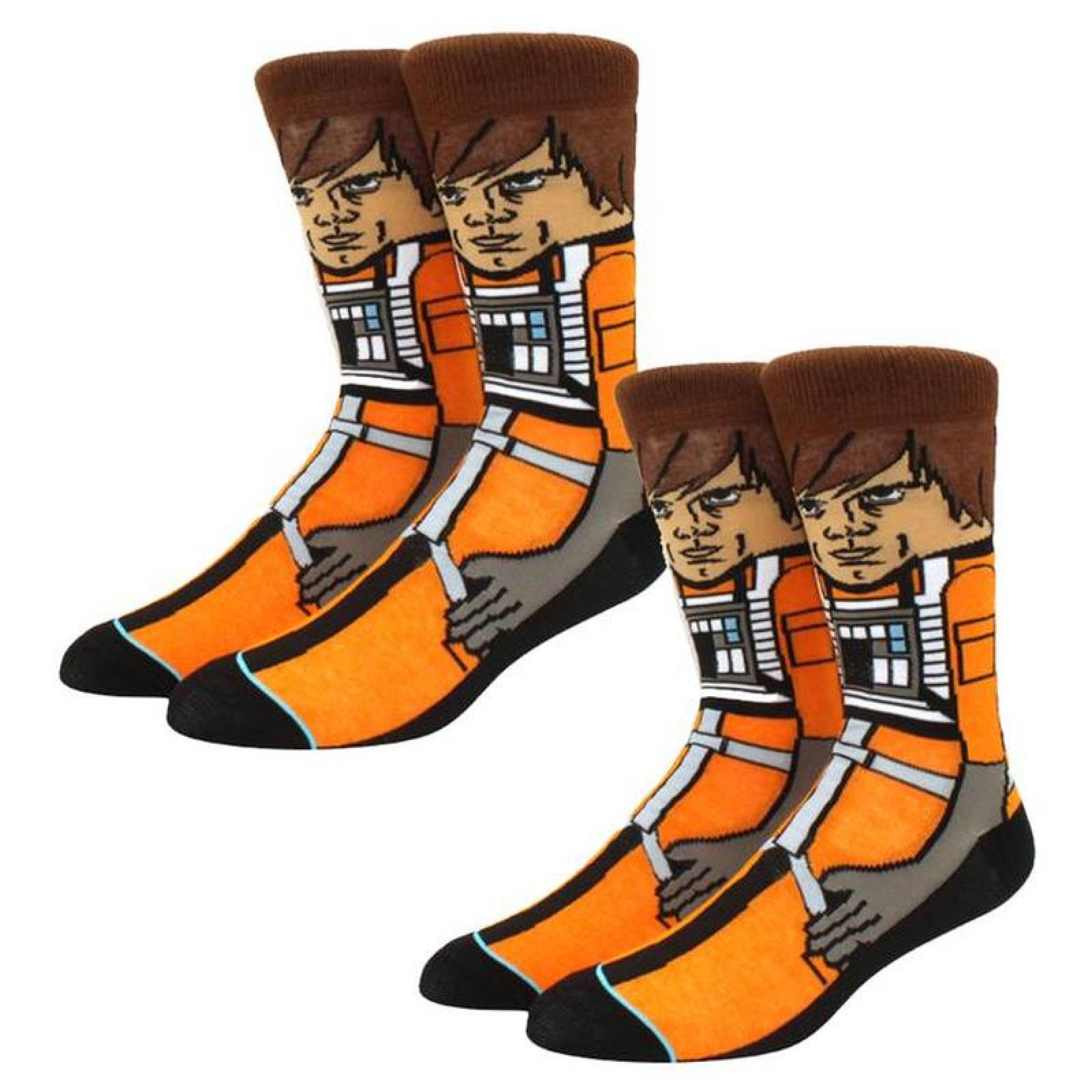 Medias con Diseño de Peliculas MXWKR-002-2 2 Par 6,5-10,5US Luxe Skywalker Calcetines Tubo Medio Algodón, SockStarWar10