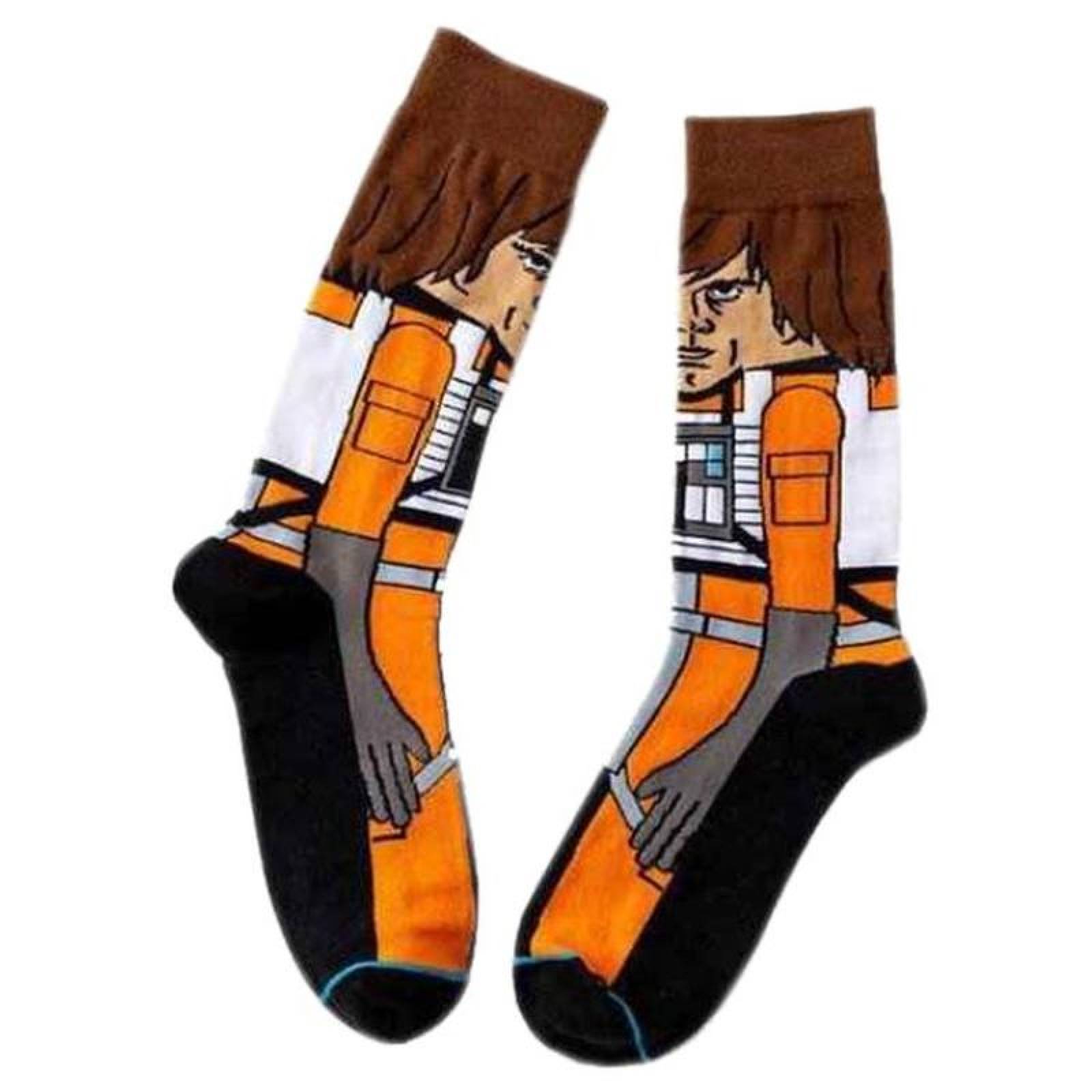 Medias con Diseño de Peliculas MXWKR-002-2 2 Par 6,5-10,5US Luxe Skywalker Calcetines Tubo Medio Algodón, SockStarWar10