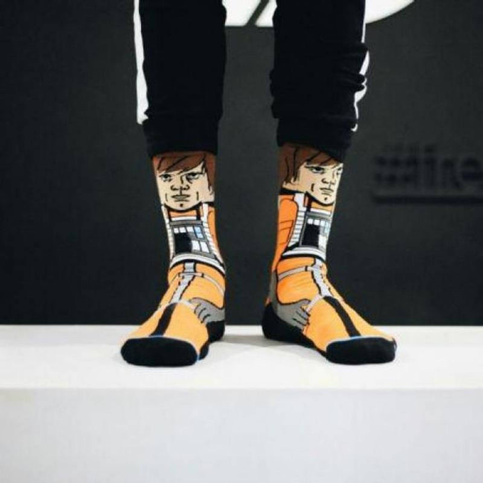 Medias con Diseño de Peliculas MXWKR-002-2 2 Par 6,5-10,5US Luxe Skywalker Calcetines Tubo Medio Algodón, SockStarWar10