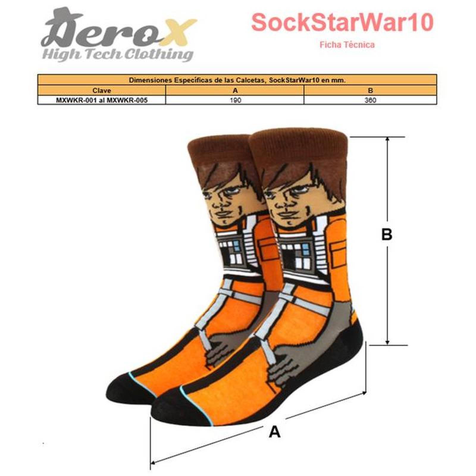 Medias con Diseño de Peliculas MXWKR-002-2 2 Par 6,5-10,5US Luxe Skywalker Calcetines Tubo Medio Algodón, SockStarWar10