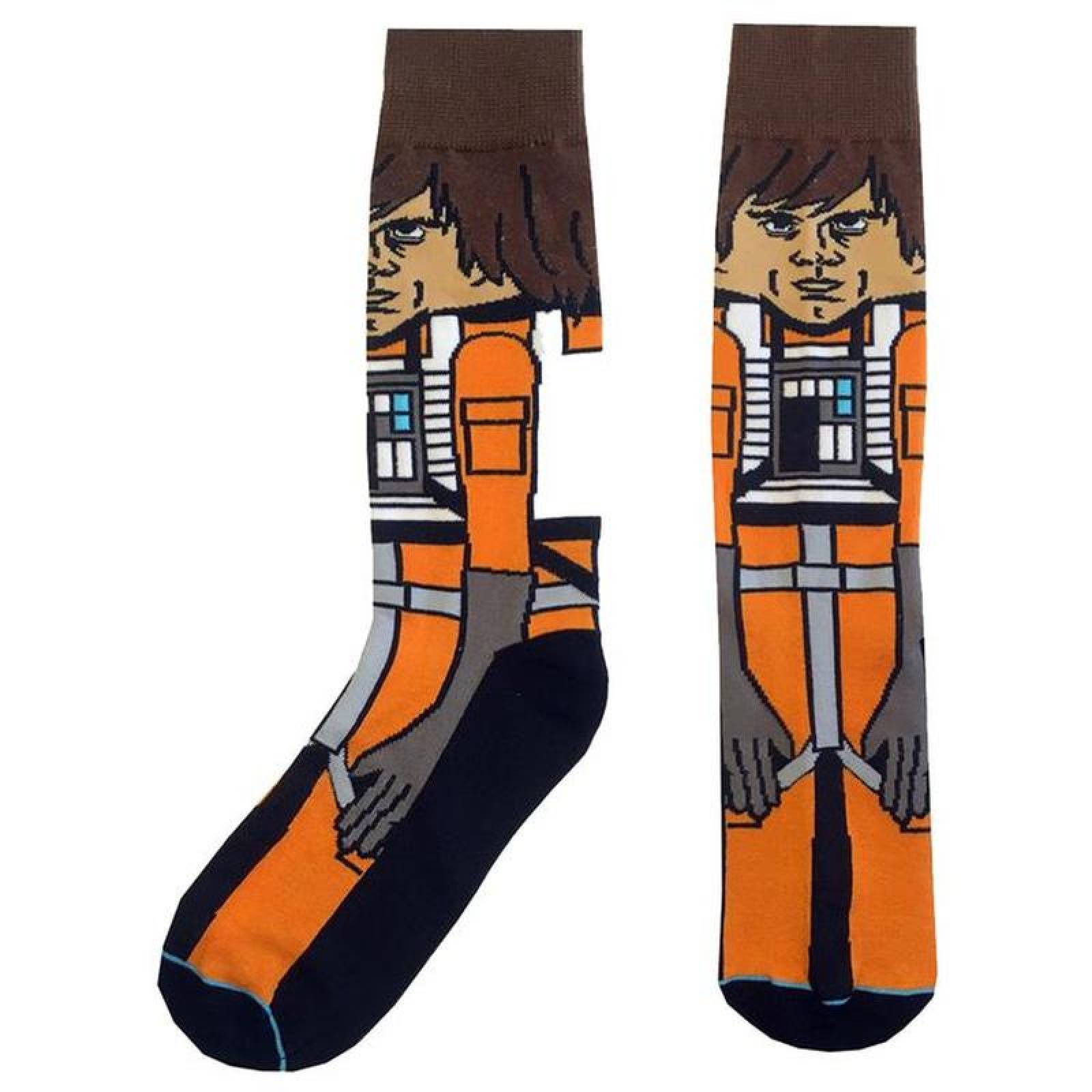 Medias con Diseño de Peliculas MXWKR-002-2 2 Par 6,5-10,5US Luxe Skywalker Calcetines Tubo Medio Algodón, SockStarWar10