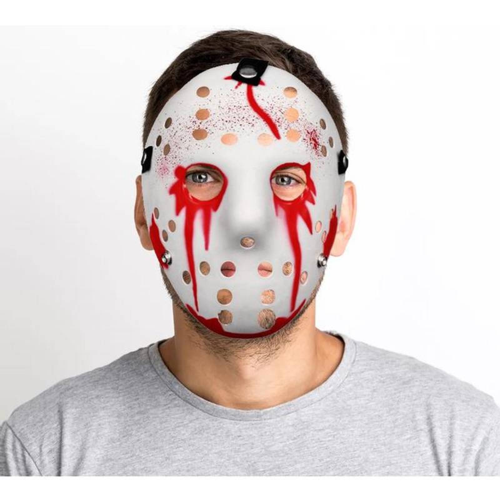 Máscaras de Asesino de Hockey MXJWS-004-5 4Pzas 18x25x5cm Plástico PVC Blanco Jason Voorhees, JasonBloody