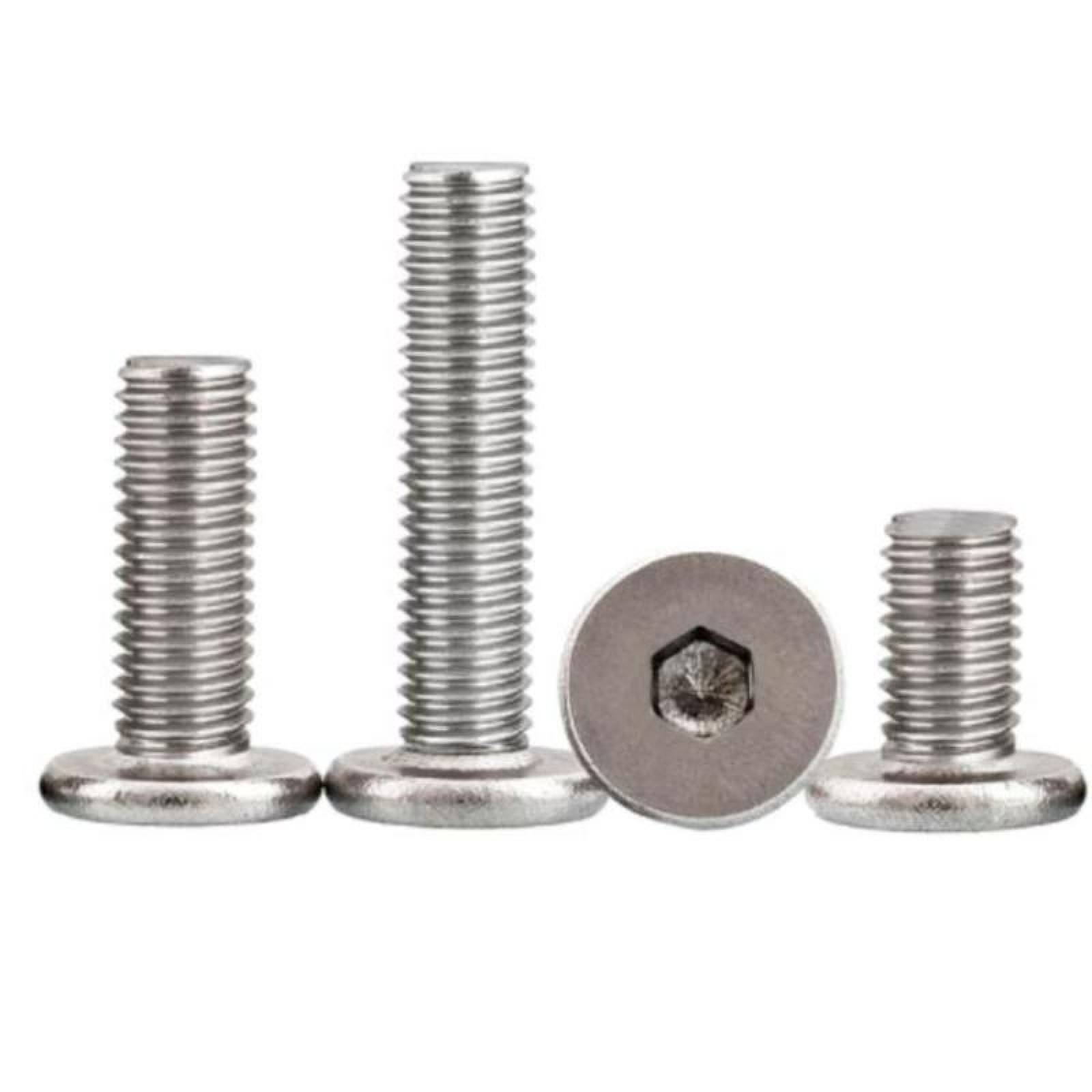 Tornillos Allen de Buena Calidad MXCWD-442 30 pzas M845mm Paso de Rosca 1,25 Tornillo Cabeza Hexagonal Acero Inoxidable, ScrewHex