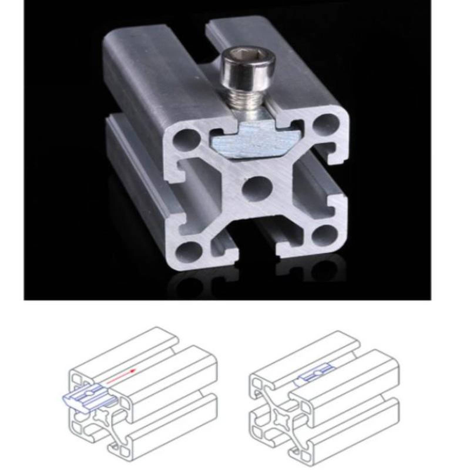 Kit de Tuercas con Ranura en T MXNUE-037 1 pza M63030 Tuerca T para Ranura T Acero de Carbono, NutSquare