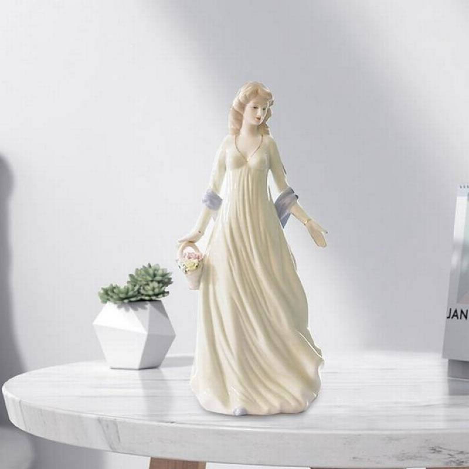 Figura cerámica elegante MXELY-001-15 1Pza 11x28cm Frente x Alto Porcelana Artesanal, MadameLeroy