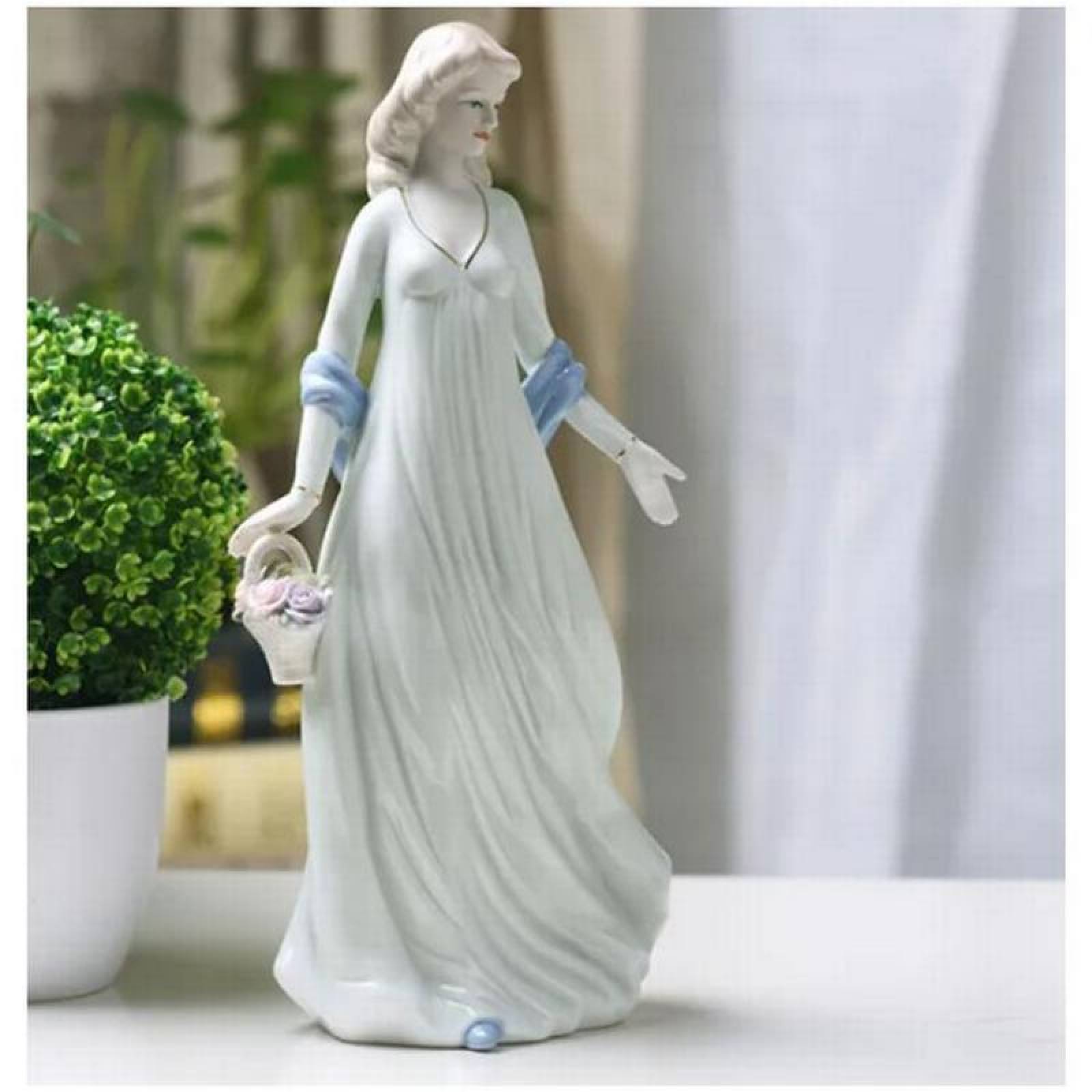 Figura cerámica elegante MXELY-001-15 1Pza 11x28cm Frente x Alto Porcelana Artesanal, MadameLeroy
