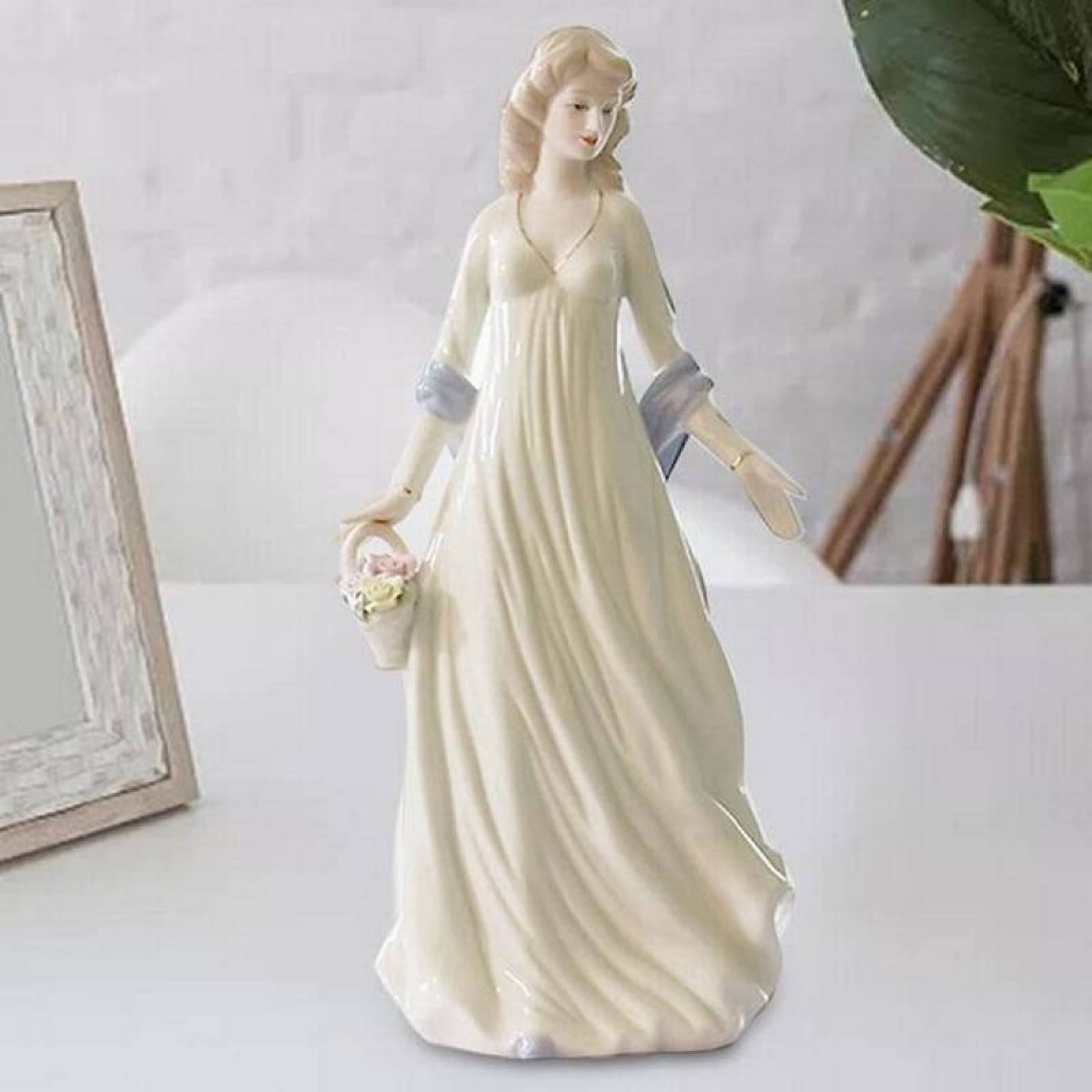 Mujer de Ceramica Adornos MXELY-002-10 2Pzas 11x28cm Frente x Alto Porcelana Artesanal, MadameLeroy