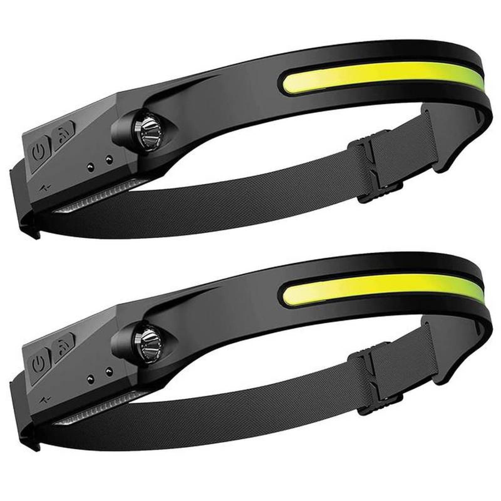 Lampara de Diadema Recargable LED MXFXI-002-3 2Pzas 100m 1 Led de Pantalla 230 Grados de Apertura 350ml Recargable-C Batería Litio, FlexLight