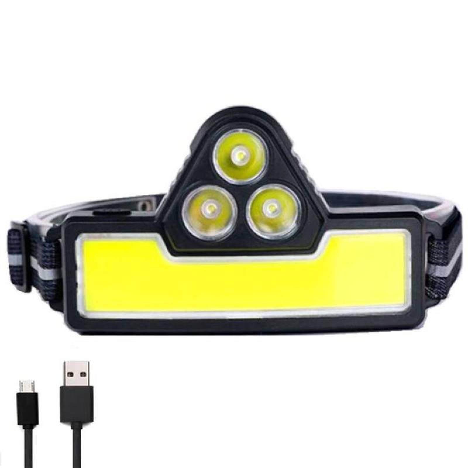 Linterna de Cabeza Recargable LED MXMLG-001-1 1 Pza 50m 1 LED Tipo Pantalla 3 LED Focalizados, 60 Grados de Apertura 800ml Recargable USB-C Batería Litio, MoonLight-B