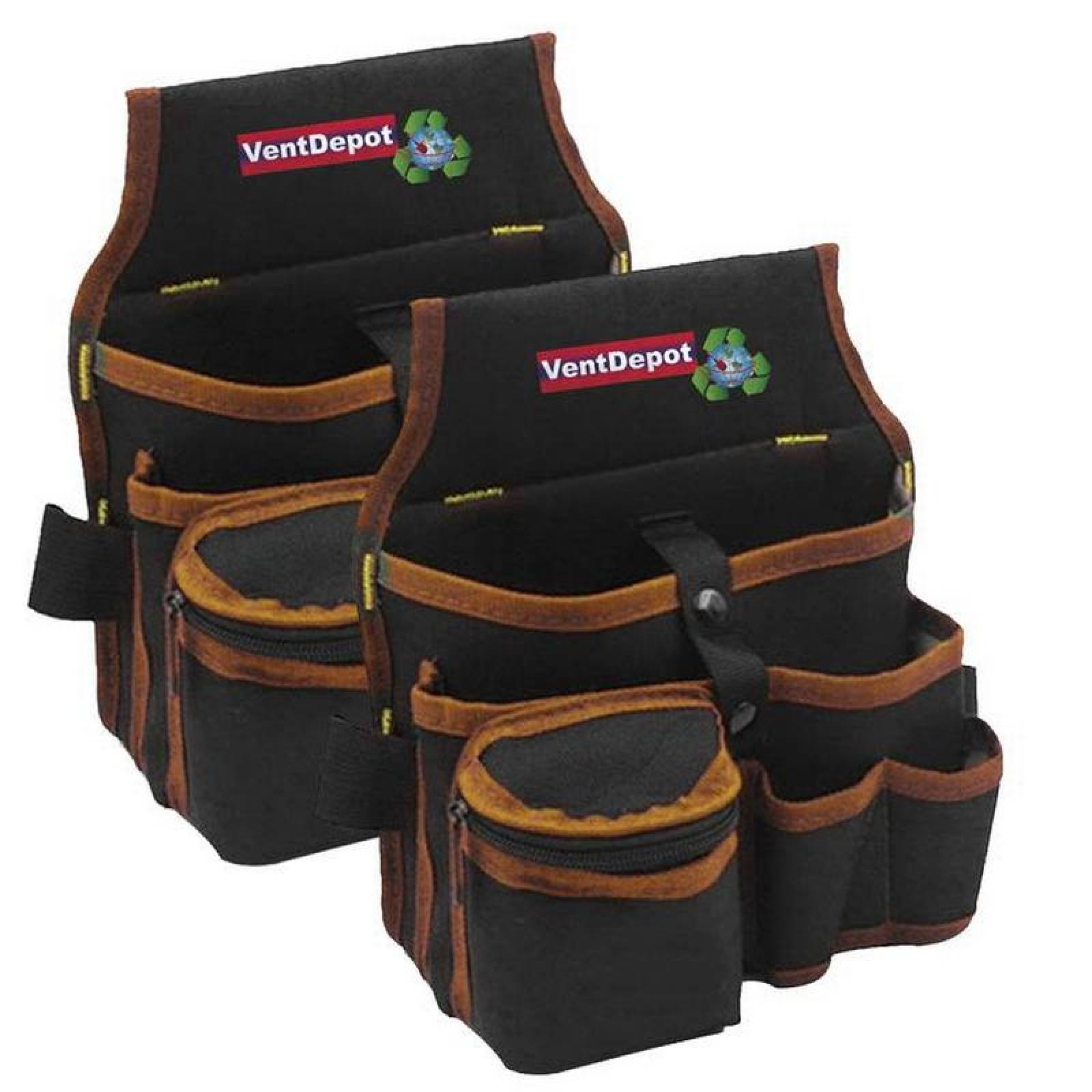 Portaherramientas Alta Calidad MXSOW-002-2 2 pzas 5 Bolsillos Tela Poliéster NegroCafé StorProBrown