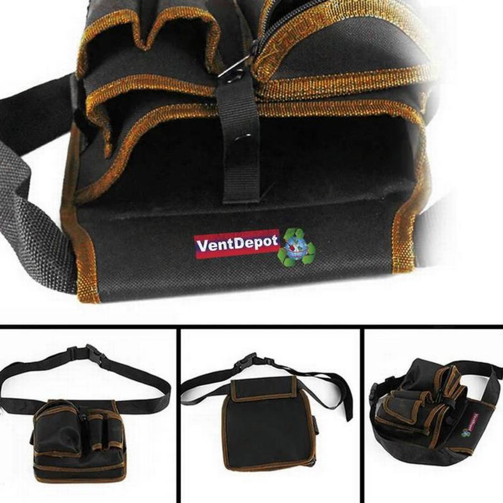 Portaherramientas Alta Calidad MXSOW-002-2 2 pzas 5 Bolsillos Tela Poliéster NegroCafé StorProBrown