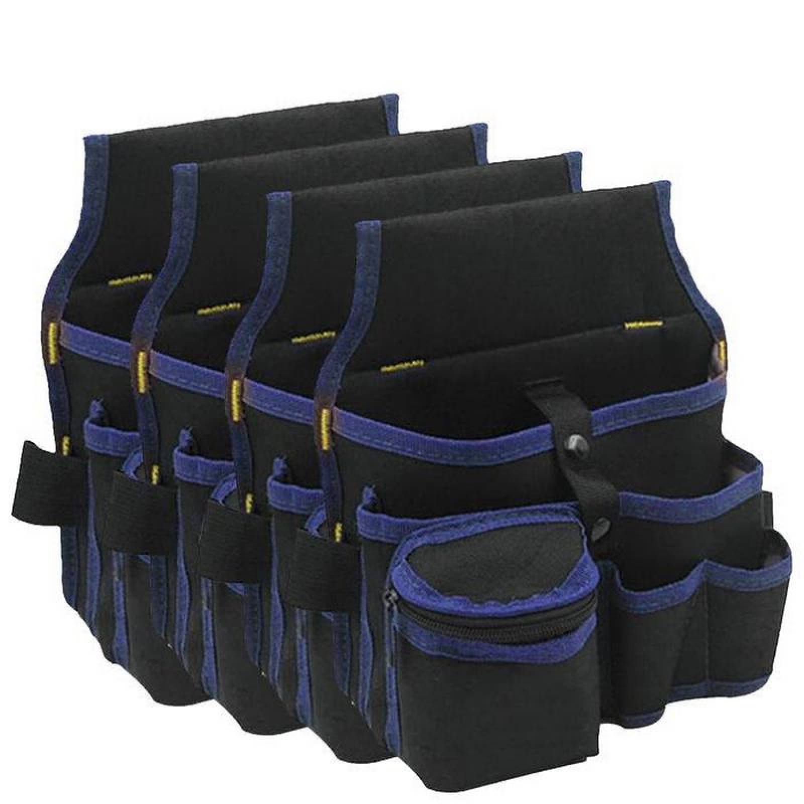 Portaherramientas para Pinzas MXTOE-004-3 4 pzas 5 Bolsillos 2 Asas Poliéster NegroAzul StorProBlue