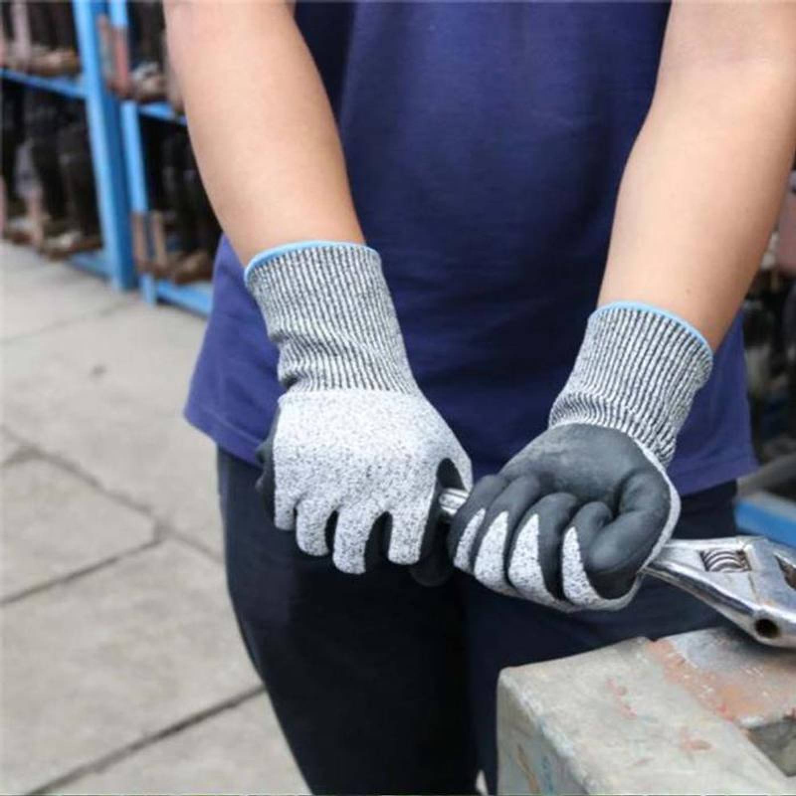 Par Guantes Anti corté Trabajo Rudo MXBGV-002 2 Pares S GrisNegro 225mm x 85mm NitriloHPPE CE EN388 Nivel 5, GlovesBasic