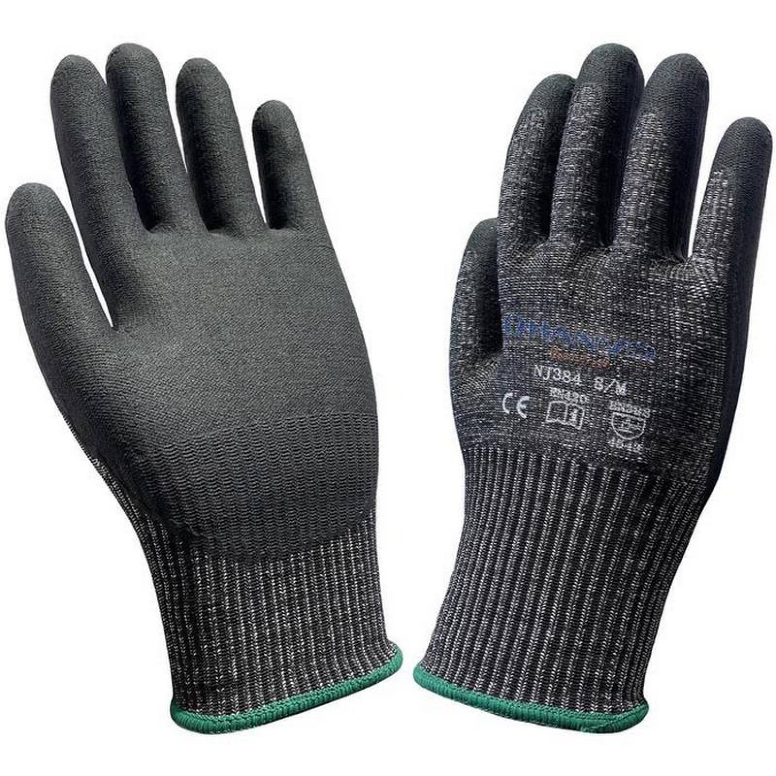 Guantes de Seguridad Suaves MXGBC-001-2 1 Par M Negro 235mm x 85 a 95mm NitriloHPPE CE EN388 Nivel 5, GlovesBlack