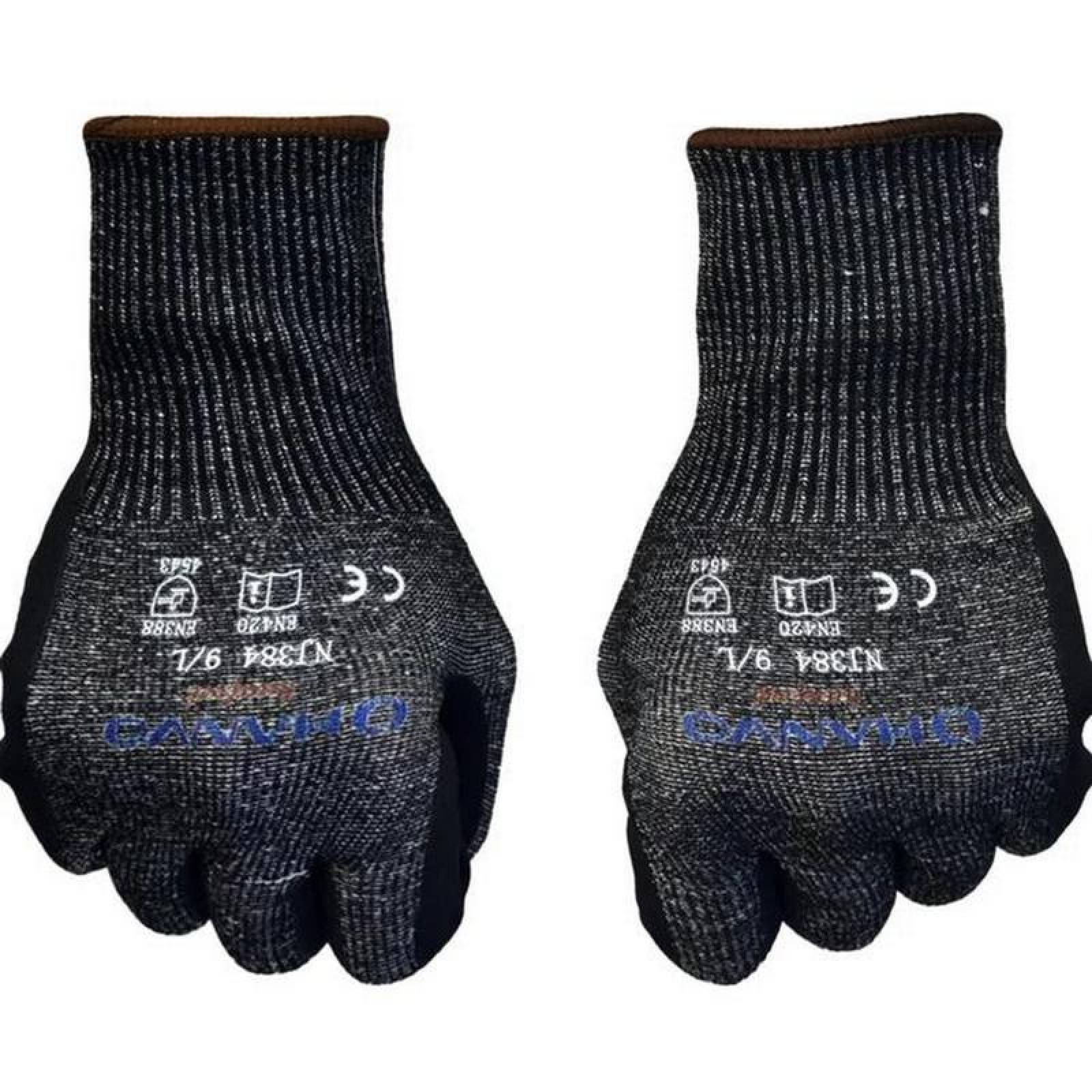 Guantes de Seguridad Suaves MXGBC-001-2 1 Par M Negro 235mm x 85 a 95mm NitriloHPPE CE EN388 Nivel 5, GlovesBlack