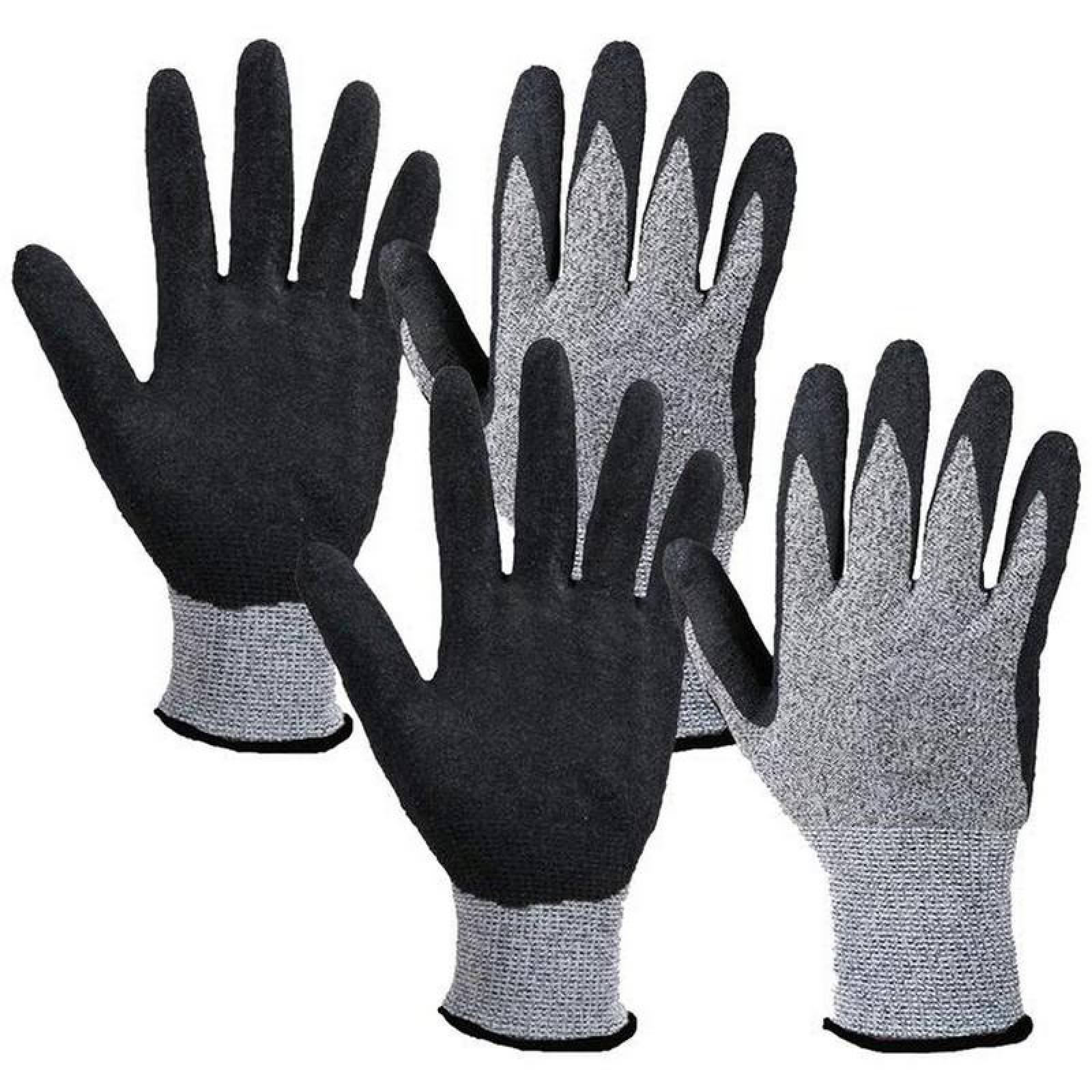 Guantes Azules para Cortar Madera MXGBE-007-1 2 Pares L Azul 96 a 105mm x 250mm NitriloHPPE CE EN388 Nivel 5, GlovesBlue