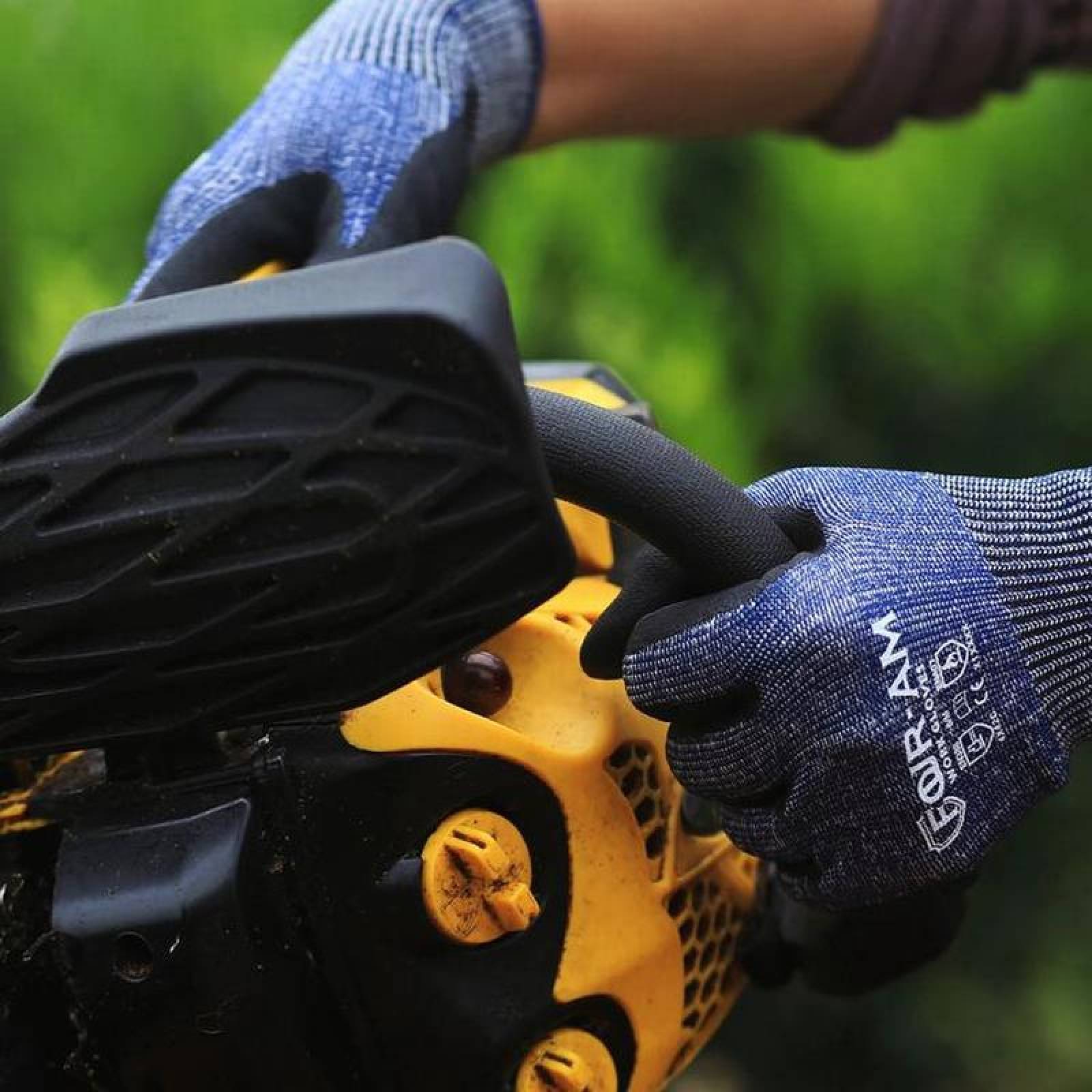 Guantes Azules para Cortar Aluminio MXGBE-009-2 4 Pares L Azul 96 a 105mm x 250mm NitriloHPPE CE EN388 Nivel 5, GlovesBlue