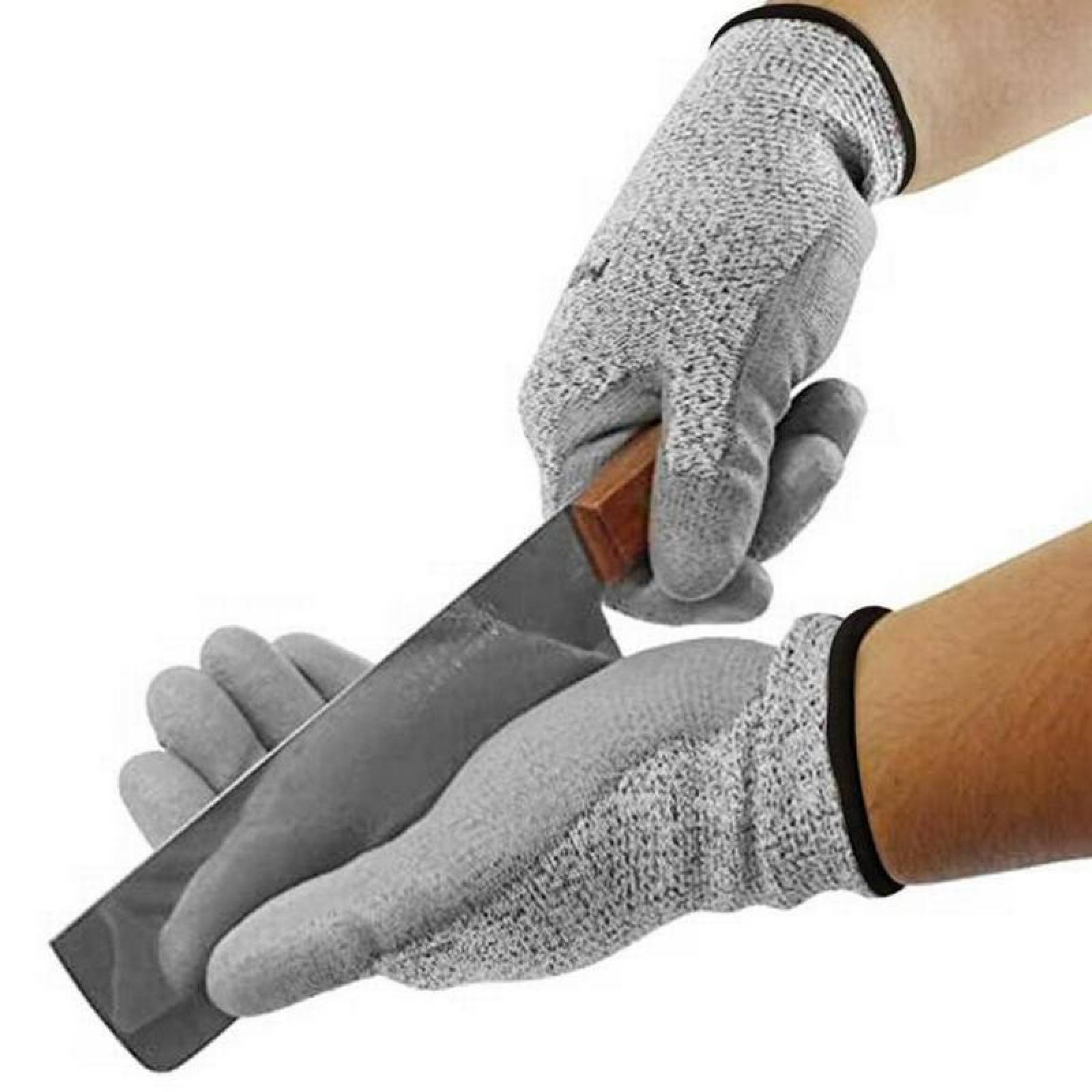 Par de Guantes Industriales Grises MXGGY-008 3 Pares M Gris 140mm x 235mm HPPEPoliuretano CE EN388 Nivel 5, GlovesGray