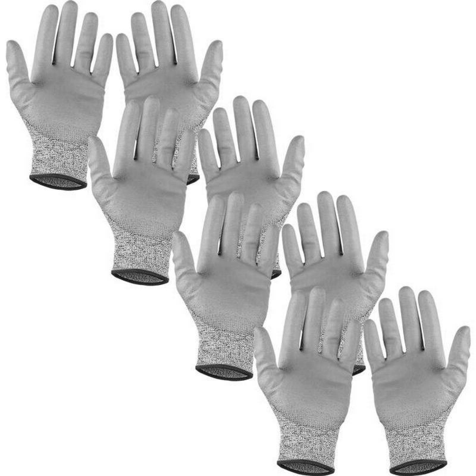 Guantes Grises de Uso Rudo MXGGY-009 4 Pares M Gris 140mm x 235mm HPPEPoliuretano CE EN388 Nivel 5, GlovesGray