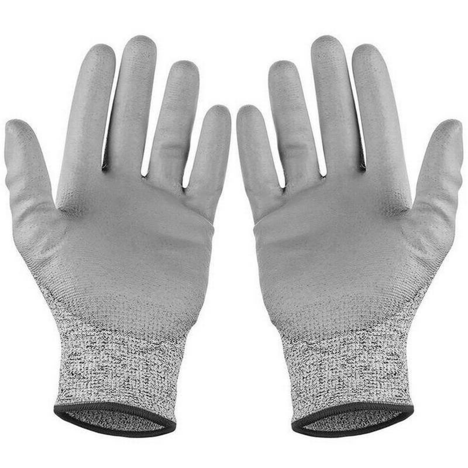 Guantes Grises de Uso Rudo MXGGY-009 4 Pares M Gris 140mm x 235mm HPPEPoliuretano CE EN388 Nivel 5, GlovesGray