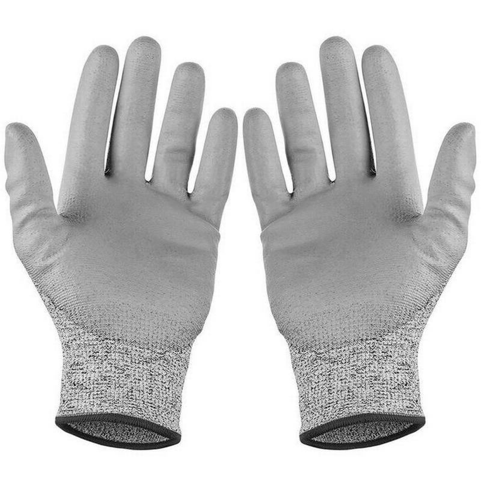 Guantes Grises para Cortar Aluminio MXGGY-017 2 Pares XL Gris 160mm x 265mm HPPEPoliuretano CE EN388 Nivel 5, GlovesGray