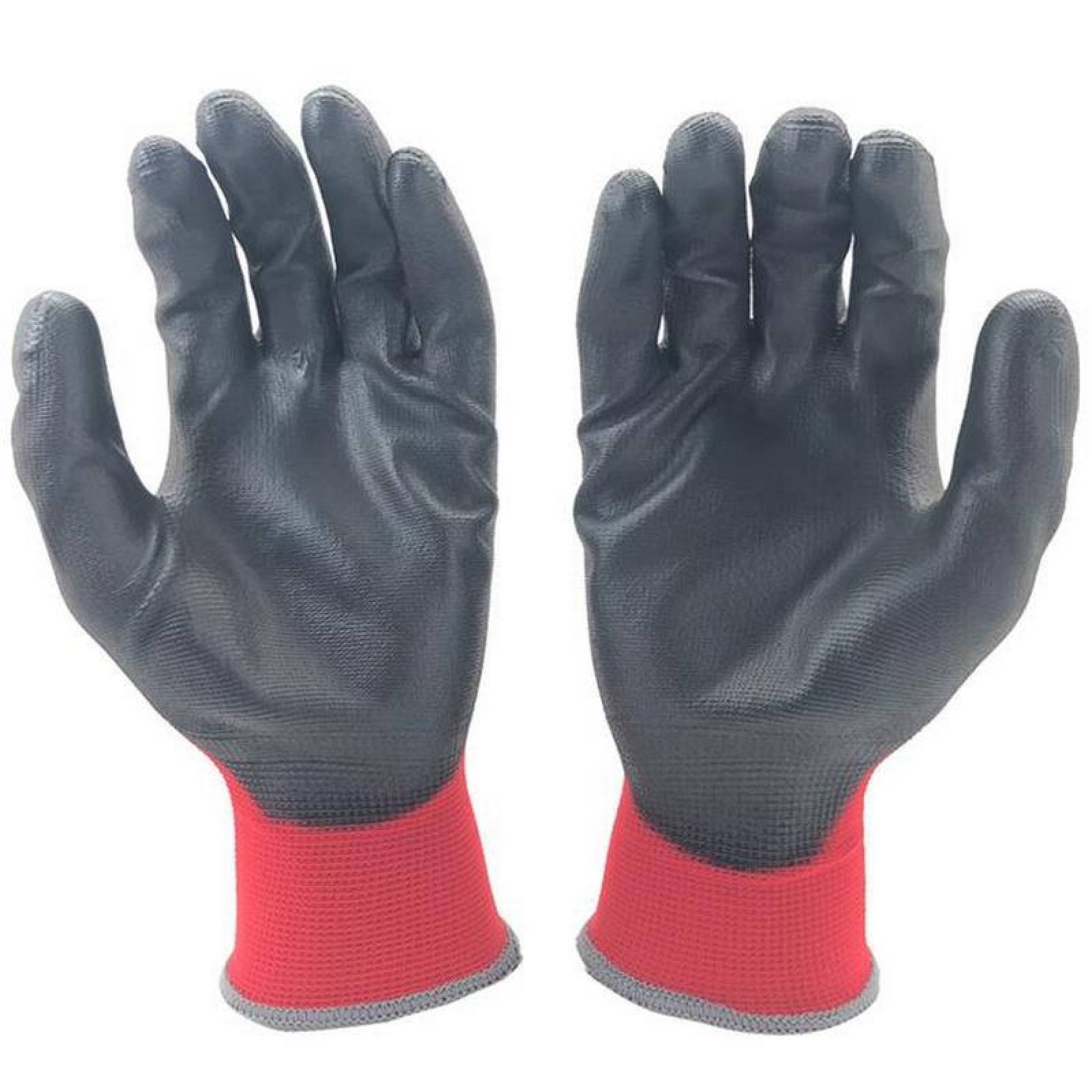 Guantes Rojos Uso Rudo MXGOR-017 2 Pares XL Rojo 96 a 105mm x 260mm NylonSpandexPU CE EN388 Nivel 5, GlovesRed