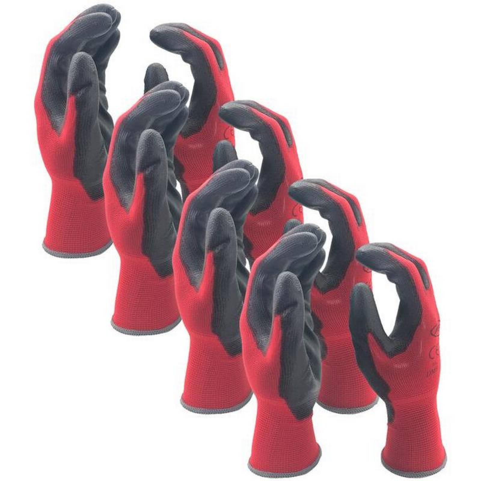 Guantes Rojos Anticorte para Cocina MXGOR-024 4 Pares XXL Rojo 106 a 115mm x 270mm NylonSpandexPU CE EN388 Nivel 5, GlovesRed