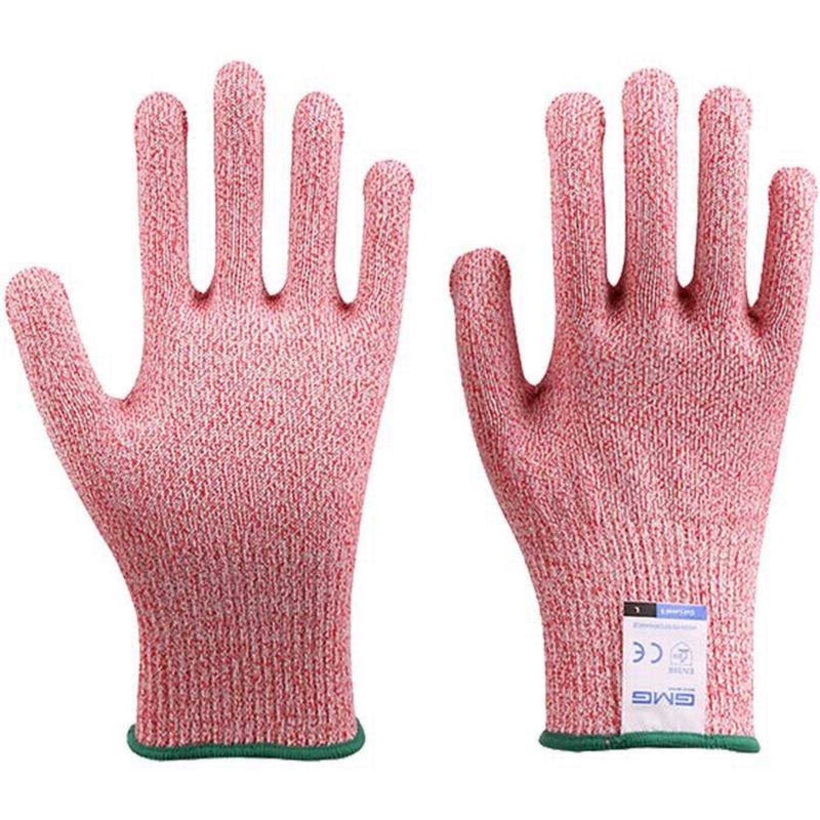 Guantes Rosas para Cortar Carne MXGPI-006-1 1 Par M Rosa 217 a 228mm x 90 a 101mm HPPE Poliuretano CE EN388 Nivel 5, GlovesPink