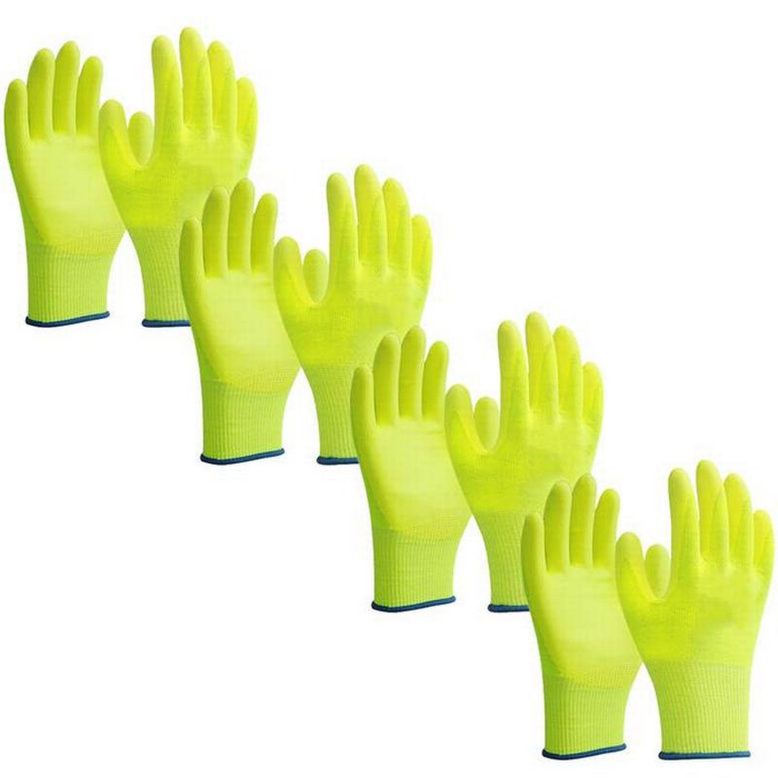 Par Guantes Anti corté Resistentes MXGSL-014 4 Pares L Amarillo 250mm x 80mm HPPE Poliuretano CE EN388 Nivel 5, GlovesUltra
